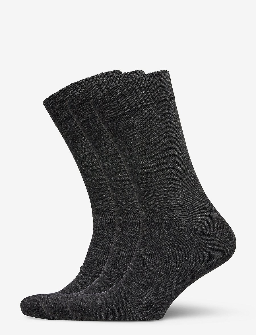 Egtved - Egtved twin socks 3-pack - tennissocken - mörkgrå me - 0