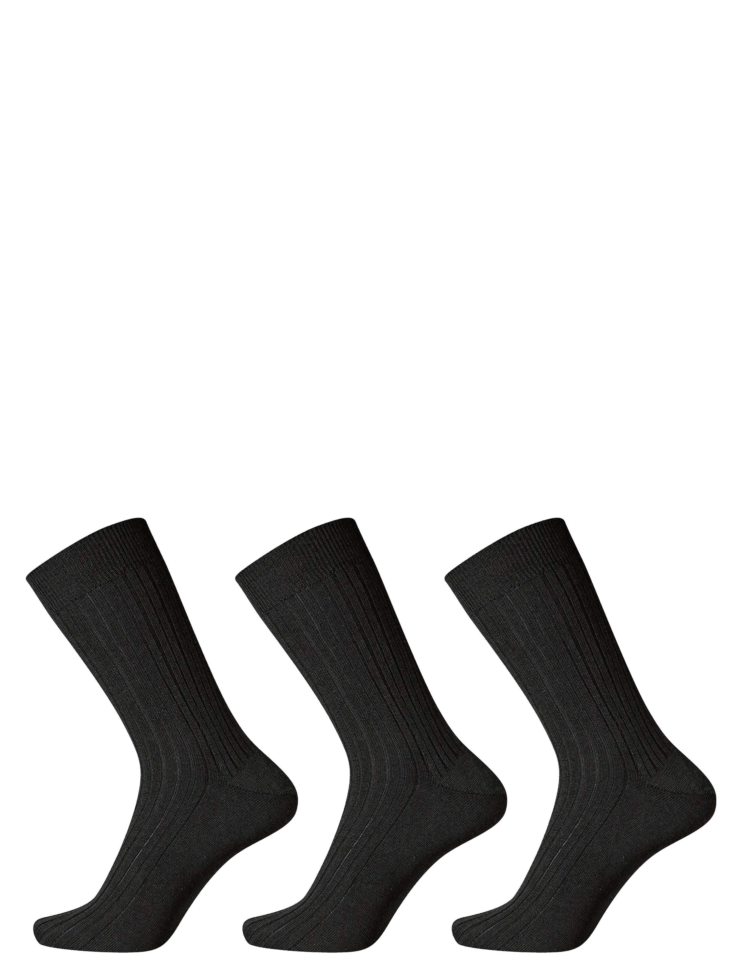 Egtved Broad rib wool 3-pack - BLACK