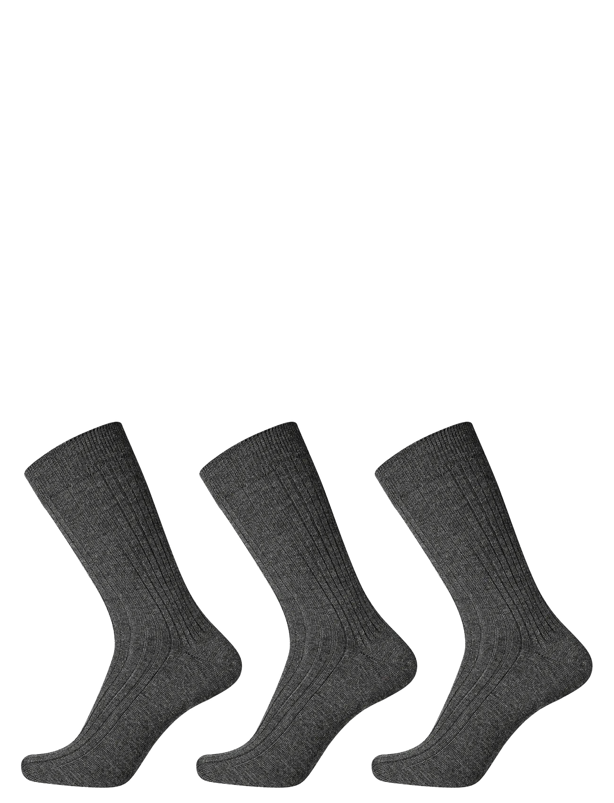Egtved Broad Rib Wool 3-Pack, 44-46, Socks, Grau - Regular Männerswear