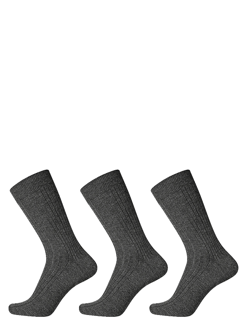 Egtved - Egtved Broad rib wool 3-pack - vanliga strumpor - dark grey - 0