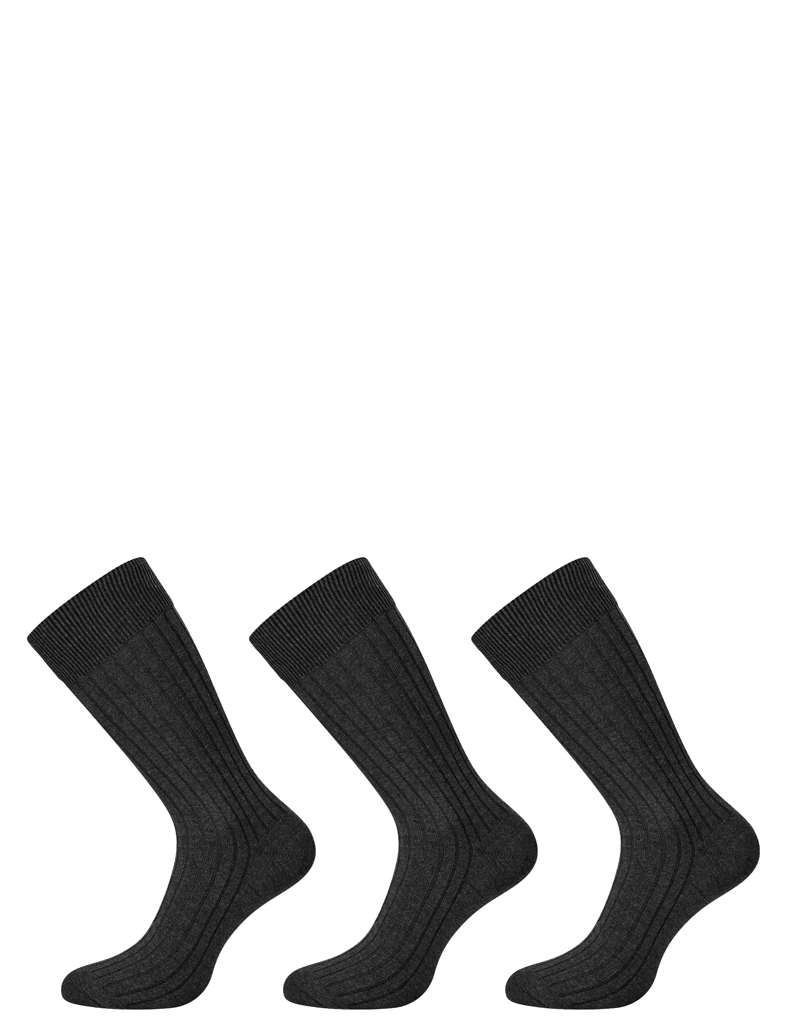 Egtved Socks Bamboo Fsc 3 Pcs, Mænd, Ribbede Sokker, Grå, Str: 40-45