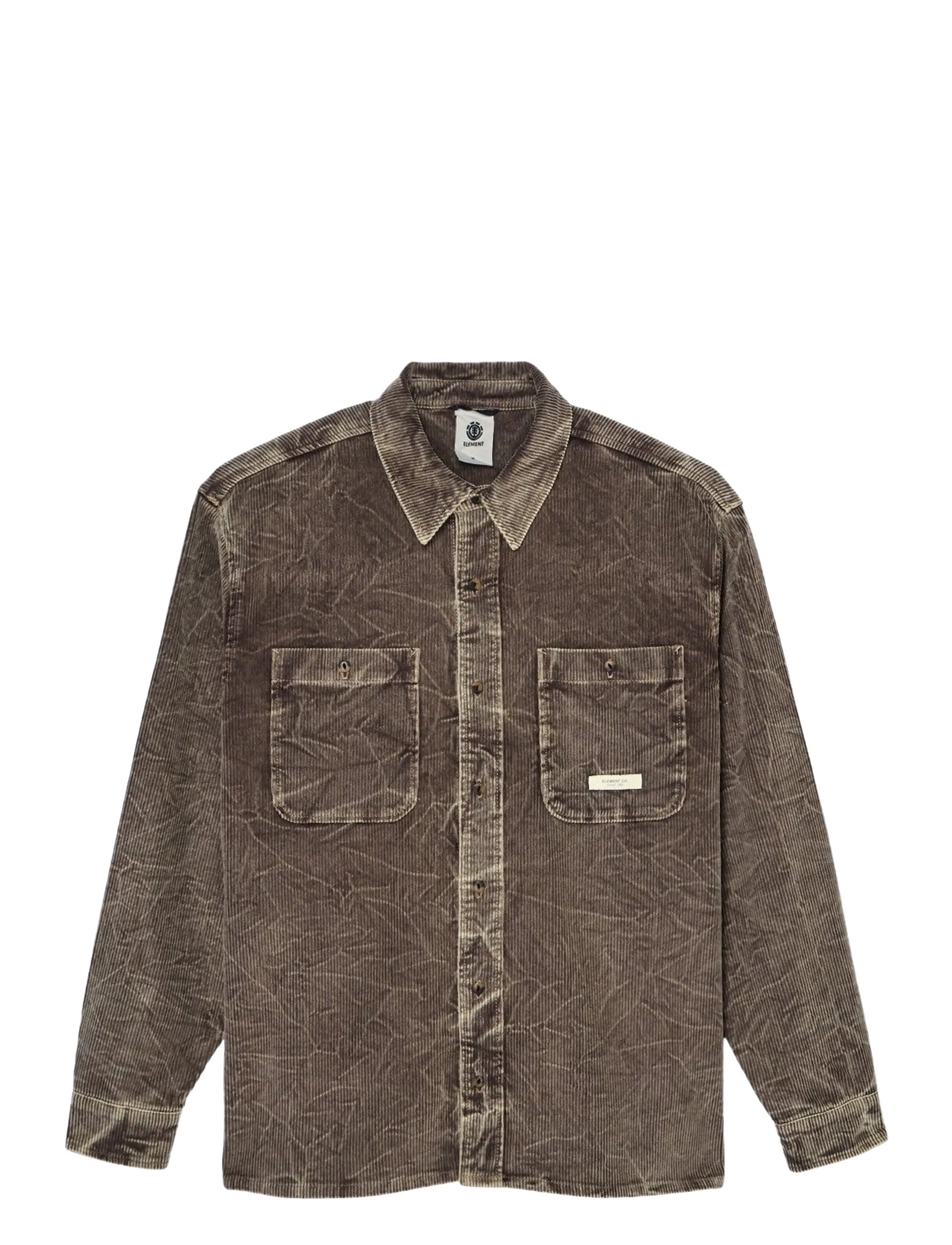 ELEMENT Relax Washed Cord Ls Khaki - M - Herren