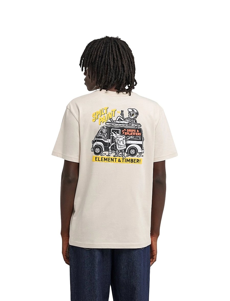 Element - TIMBER VAN SS - kurzärmelige t-shirts - oat milk - 3