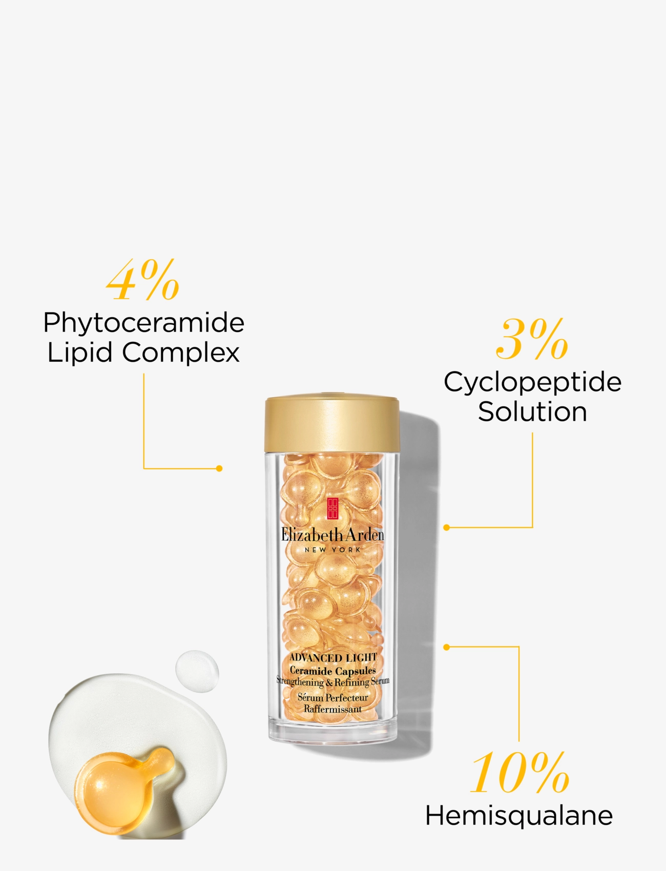 Elizabeth Arden - Elizabeth Arden Ceramide Capsules Restoring light serum 60pcs 28 ML - serum & oljor  - no color - 4