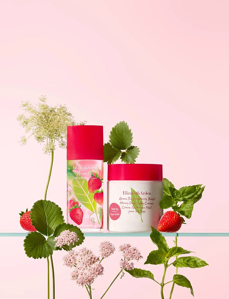 Elizabeth Arden - Green Tea Strawberry Basil Honey drops body cream 500 ml - lotion & cream - clear - 4