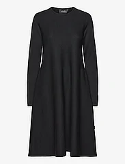 ella&il - Cecilie long merino dress - strikkede kjoler - black - 0