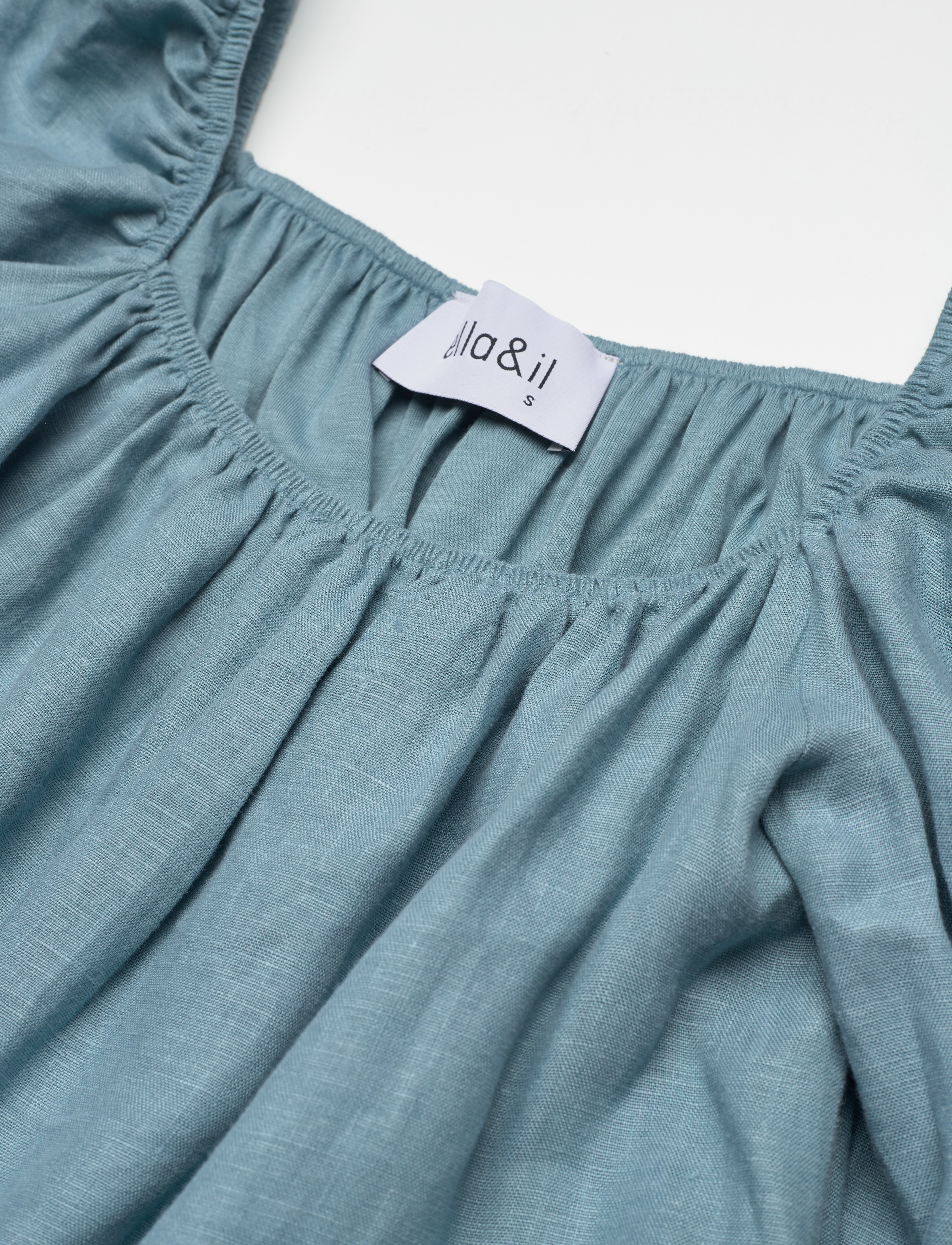 ella&il - Alma linen dress - korte kjoler - dusty teal - 3