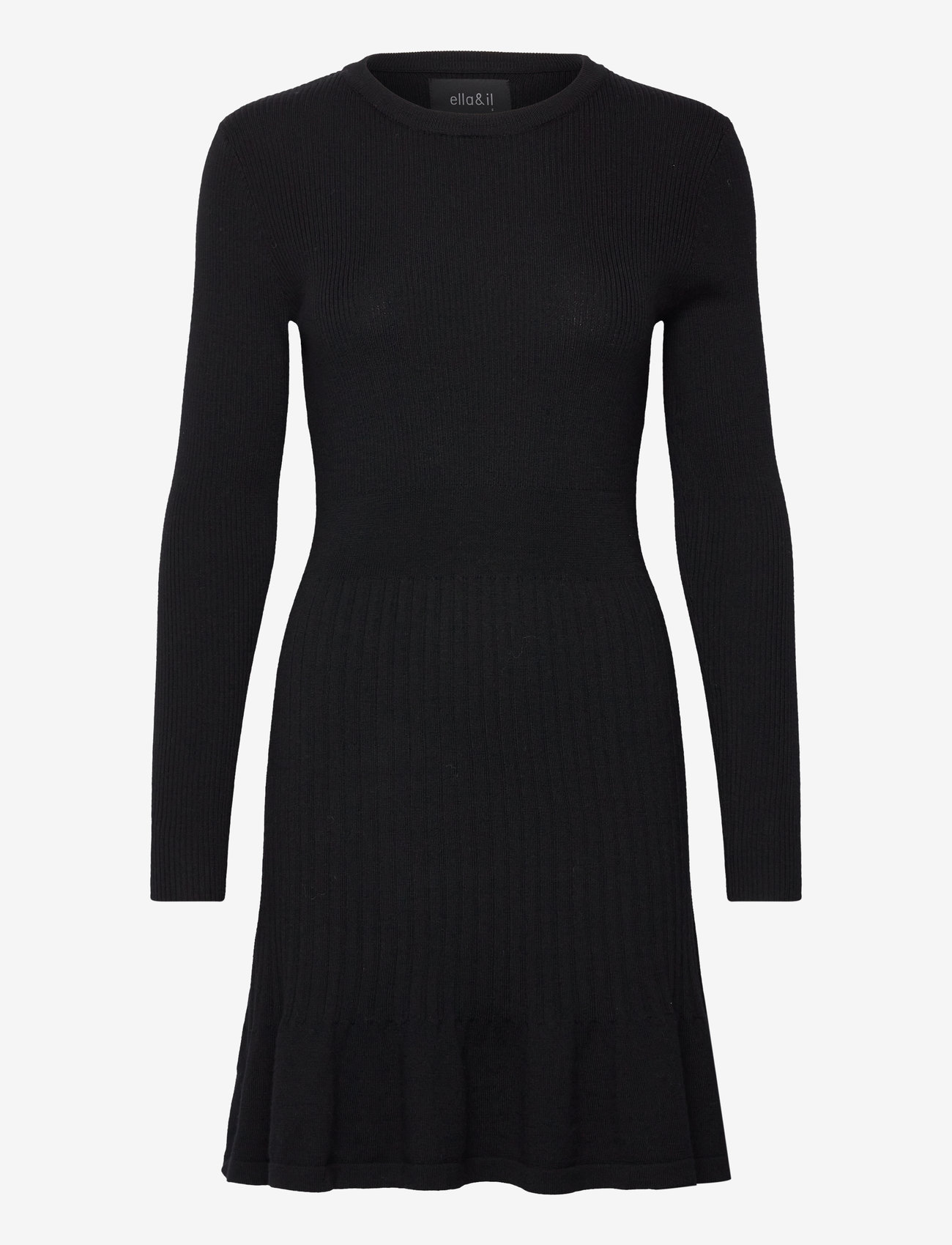 ella&il - Oline merino dress - kootud kleidid - black - 0