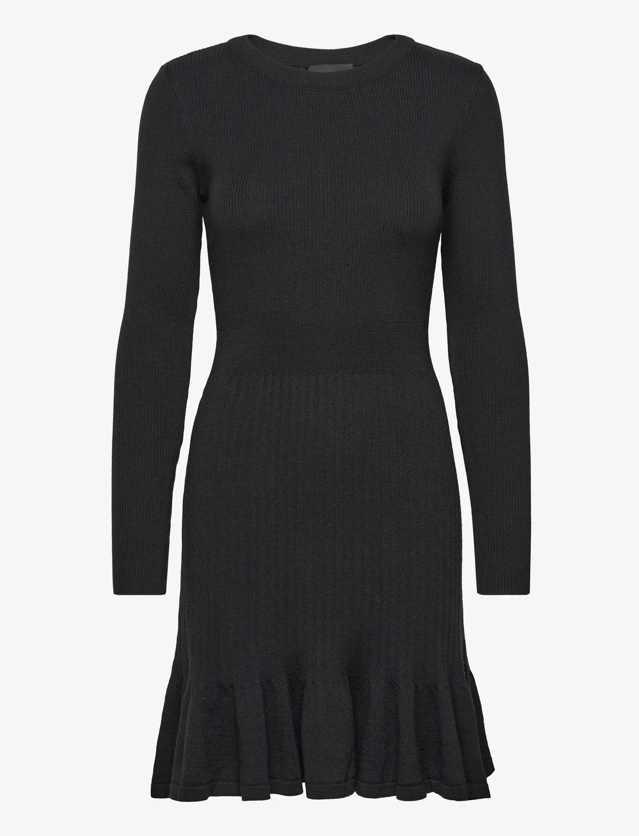 ella&il - Oline merino dress - strikkede kjoler - black - 0
