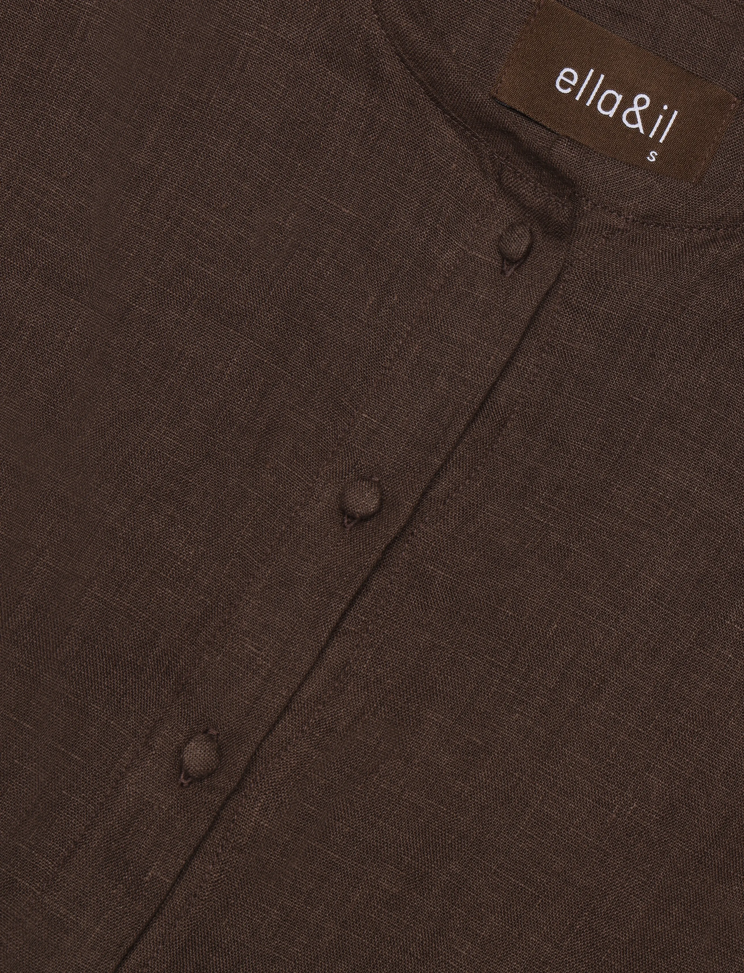 ella&il - Pam Linen Dress - dark brown - 4