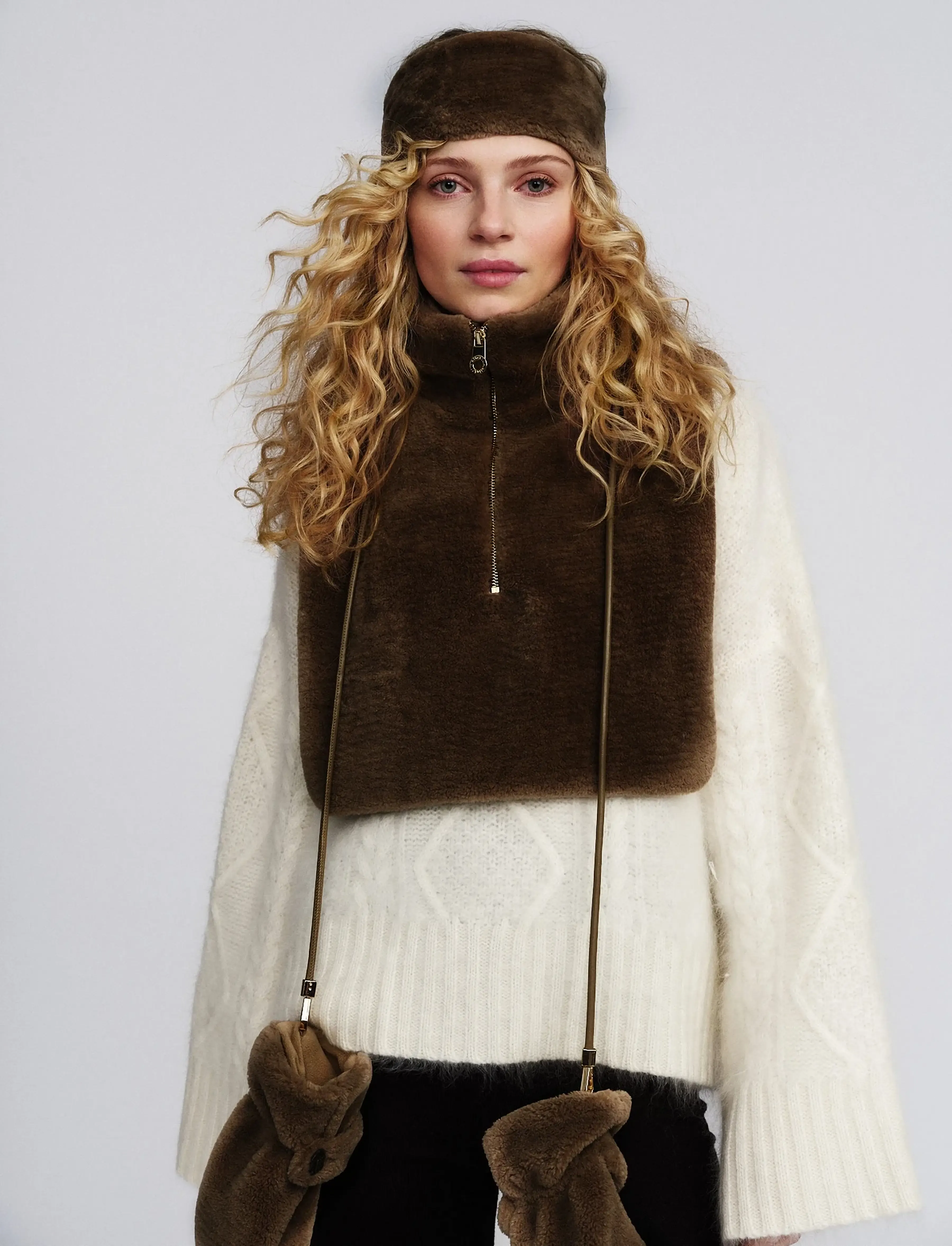 ella&il - Mie Shearling Headband - headbands - brown - 0