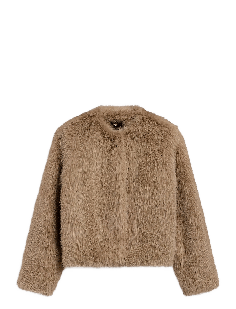 ella&il - Tora Fake Fur Jacket - beige - 0