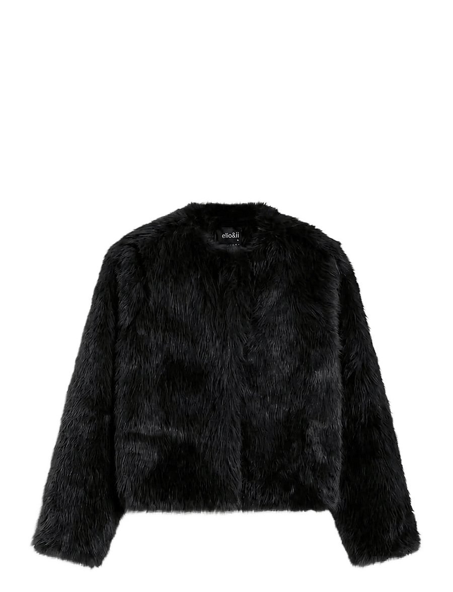 ella&il - Tora Fake Fur Jacket - kunstkarusnahk - black - 0