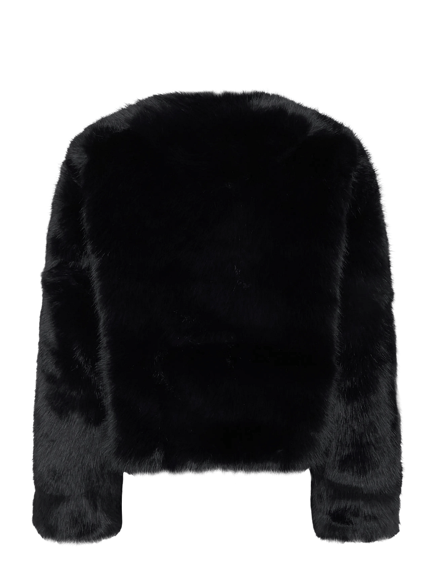 ella&il - Tora Fake Fur Jacket - faux fur jakker - black - 1