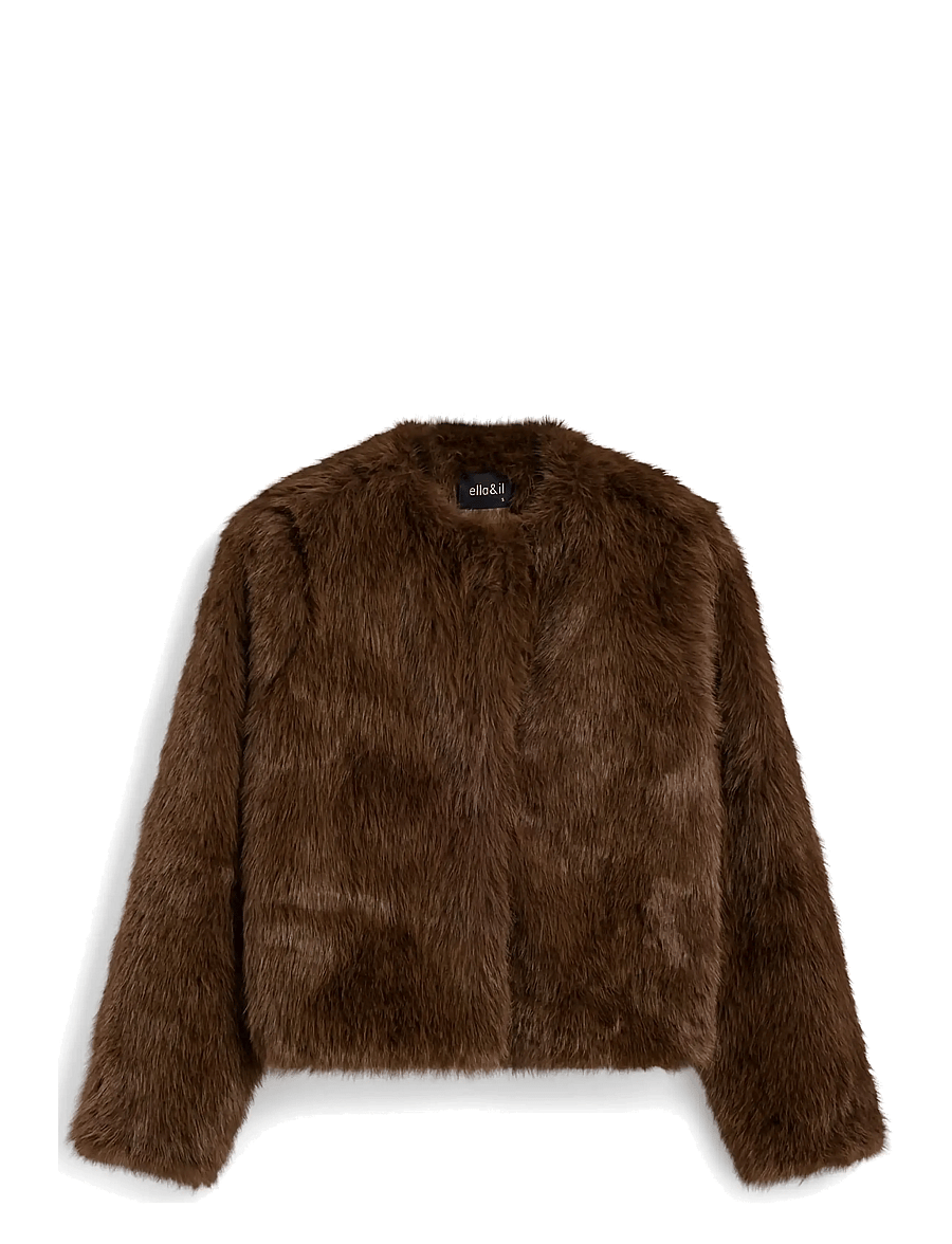 ella&il - Tora Fake Fur Jacket - fuskpäls - brown - 1