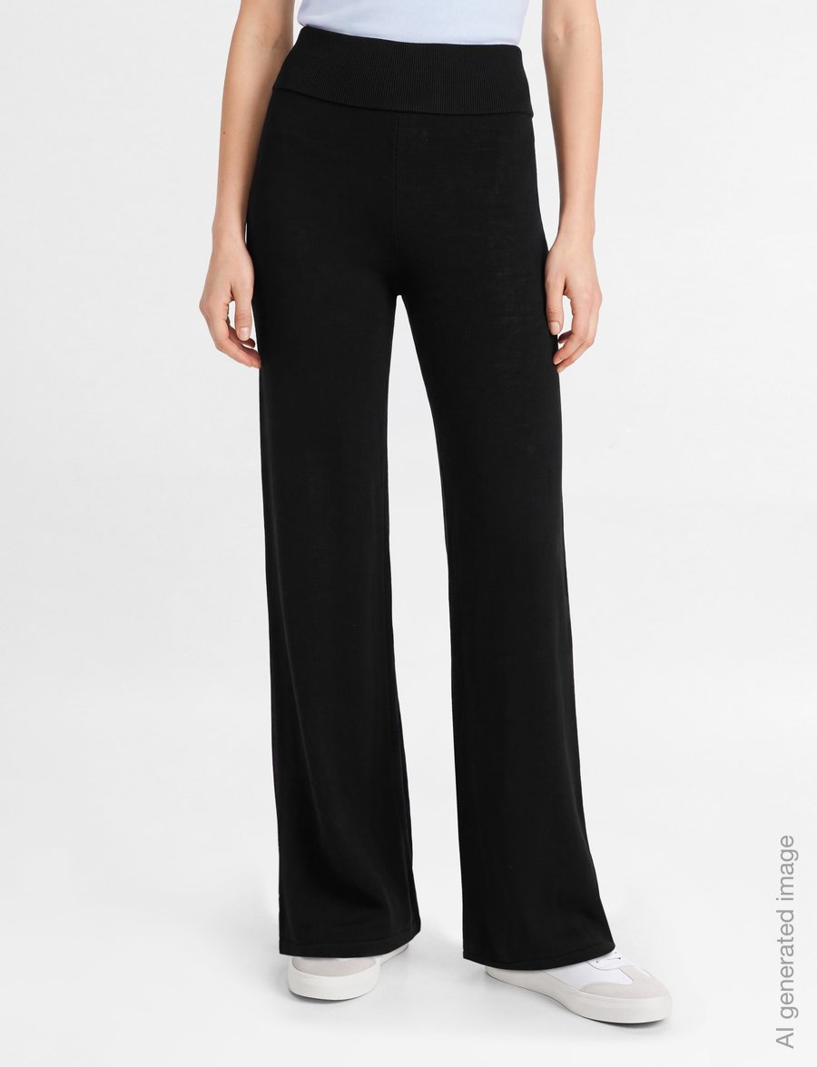 ella&il - Mubi Merino Pants - straight leg trousers - black - 3