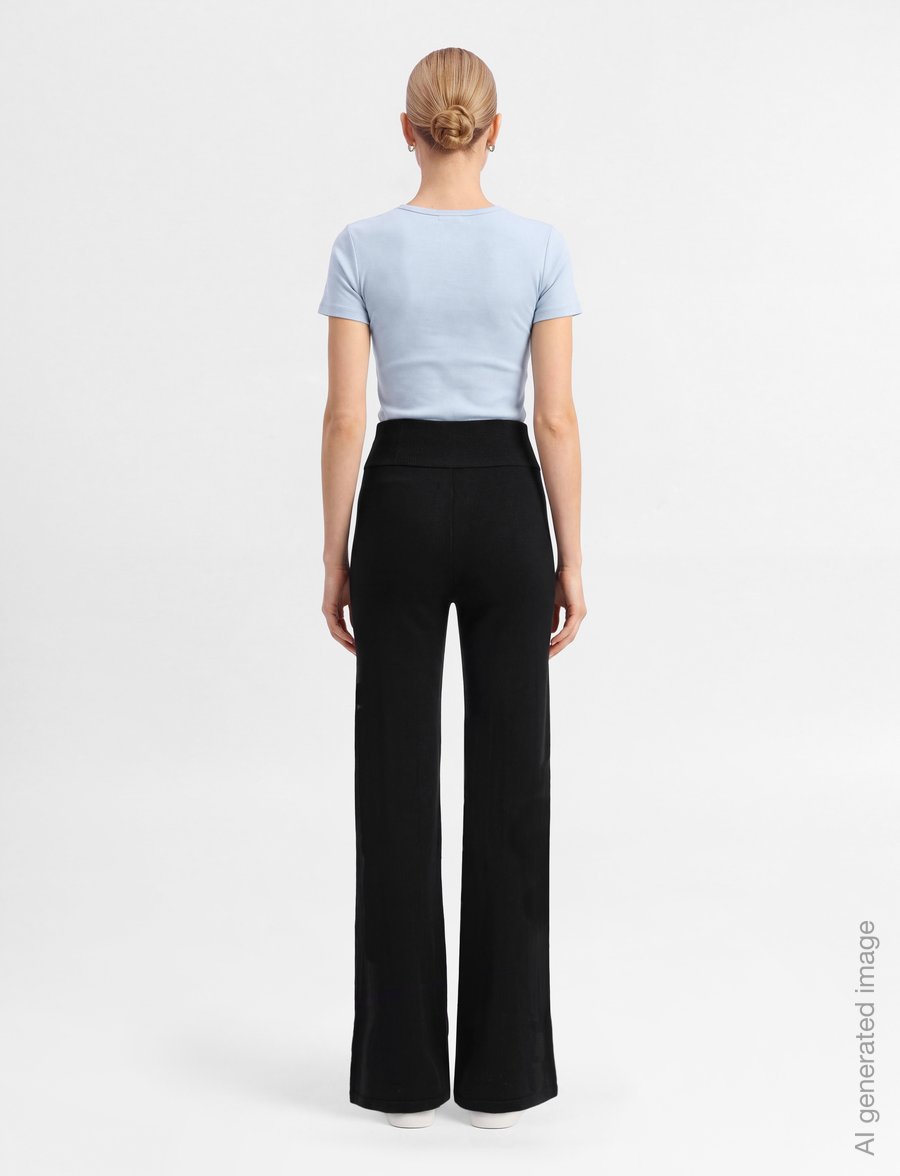 ella&il - Mubi Merino Pants - straight leg trousers - black - 4