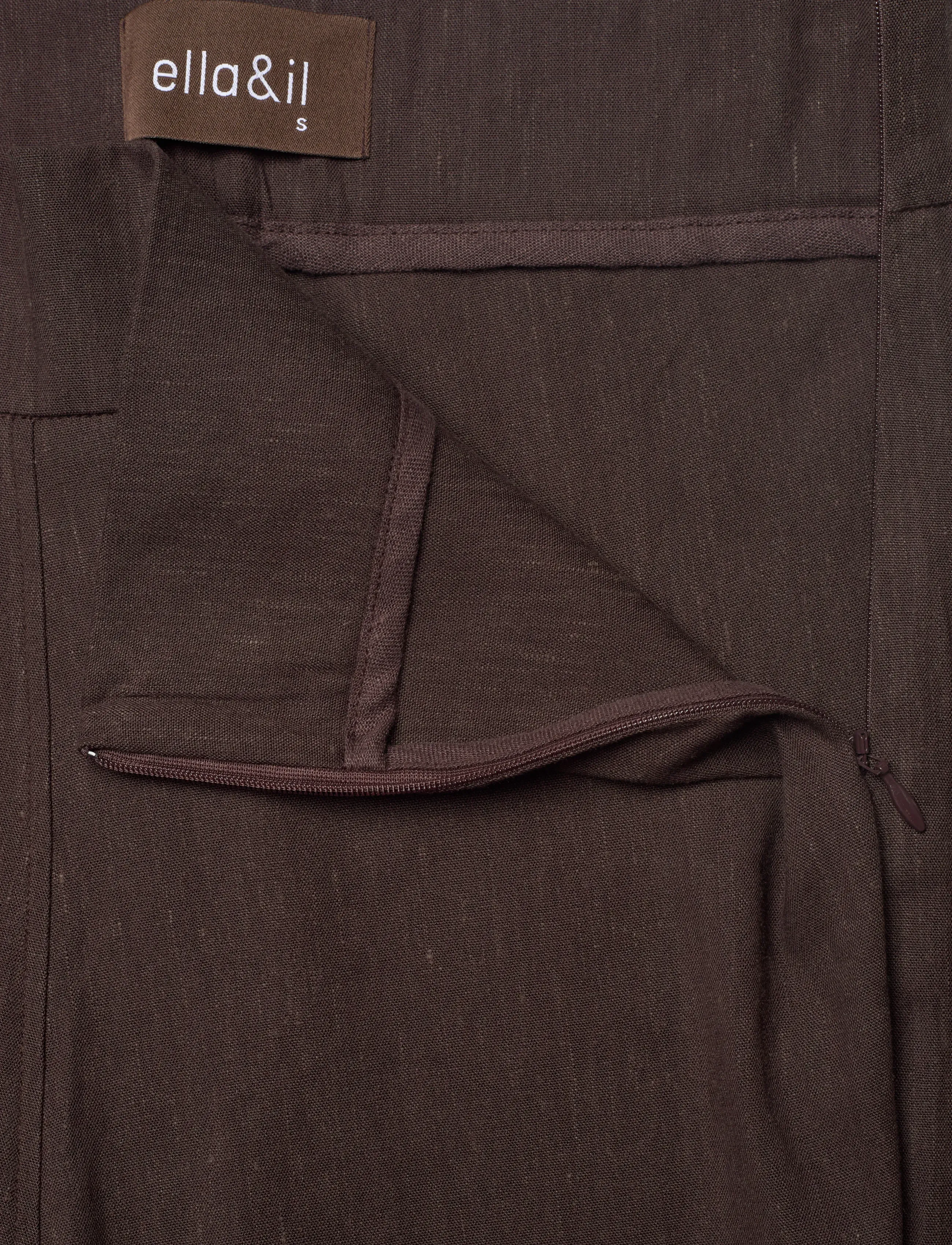 ella&il - Molly Stretch Linen Pants - leinenhosen - dark brown - 5