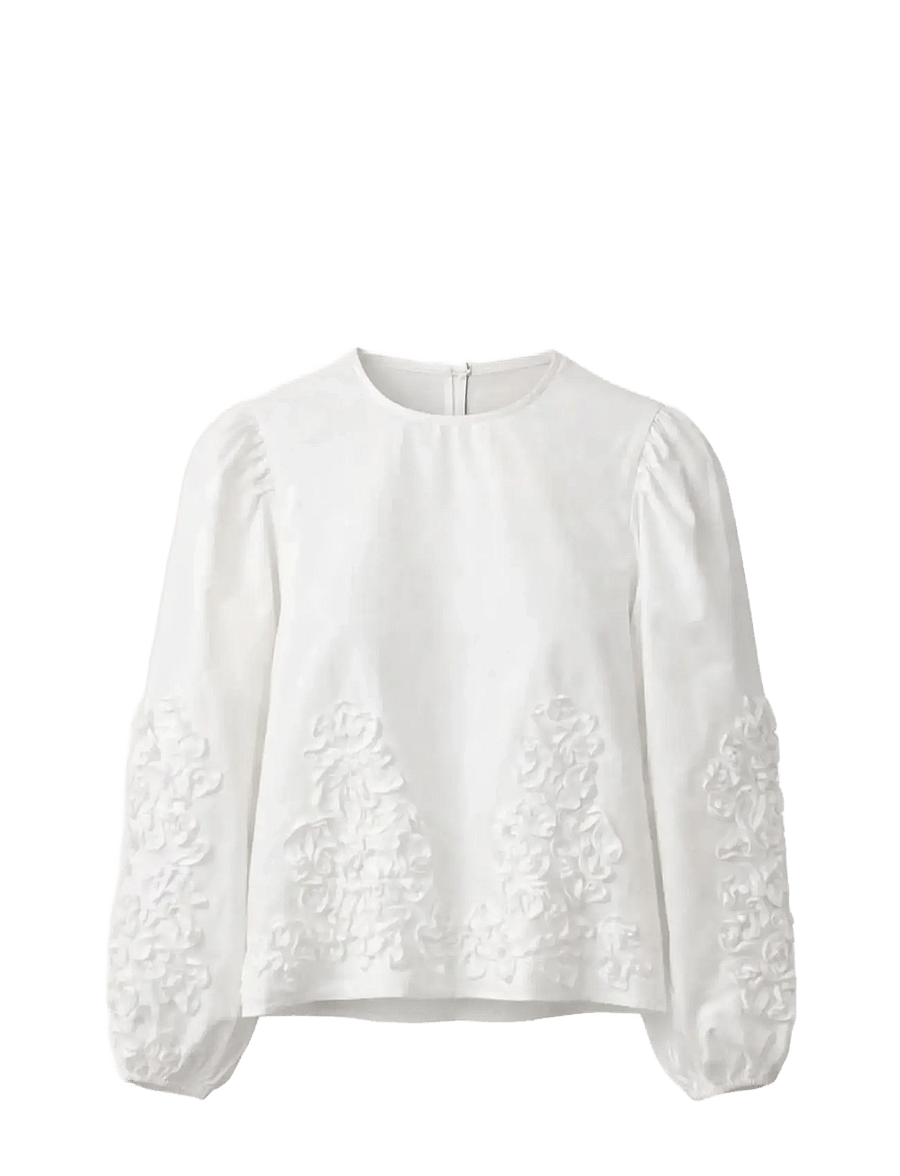 ella&il - Vianna Embroidery Blouse - pikkade varrukatega pluusid - white - 1