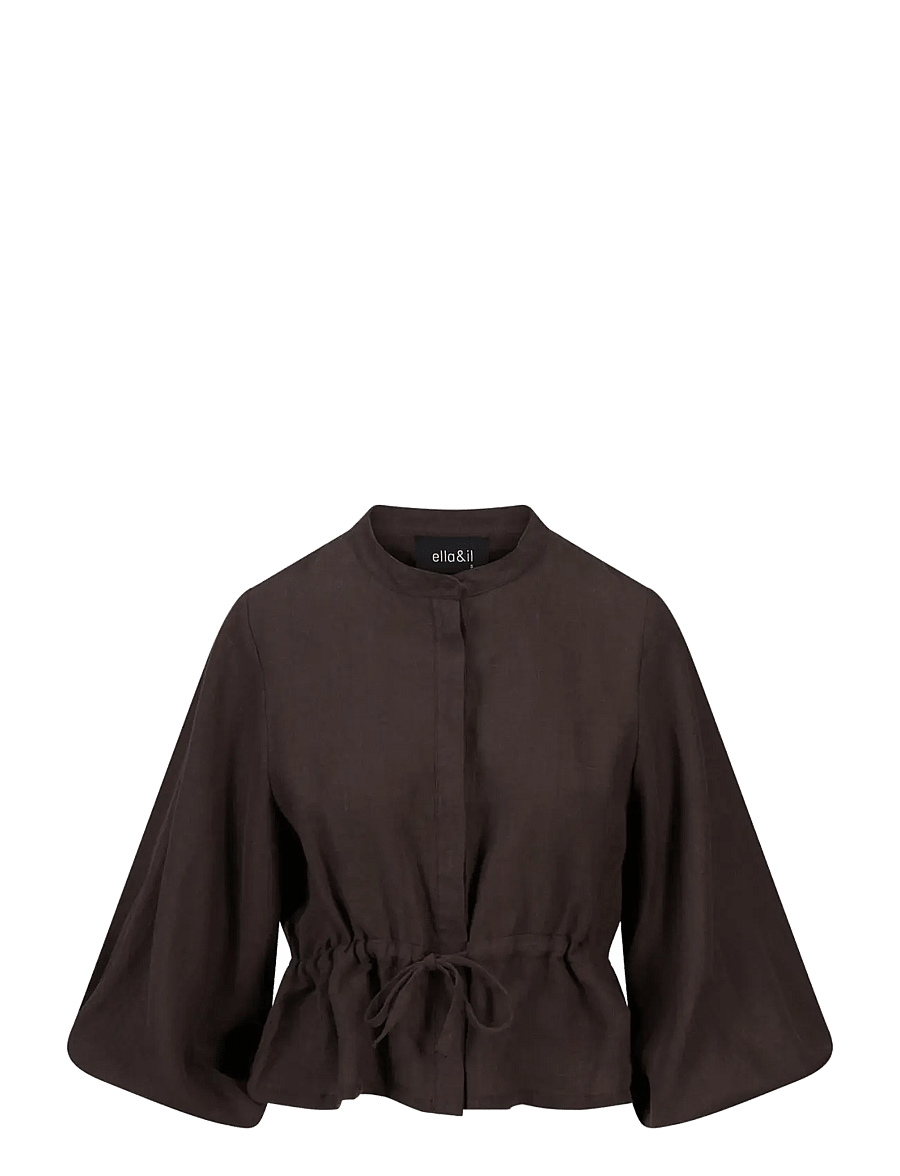 ella&il - Camille Linen Shirt - dark brown - 1