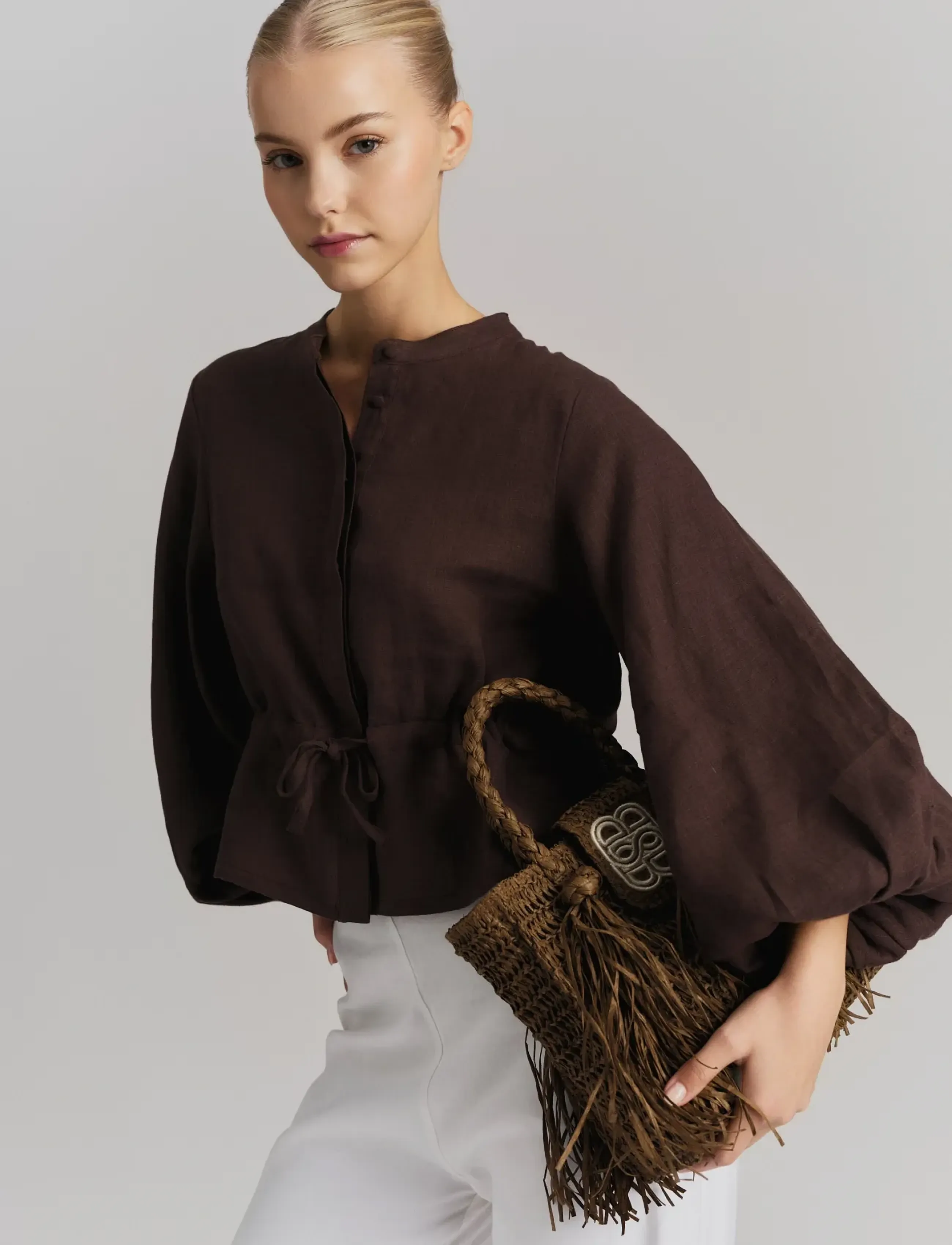 ella&il - Camille Linen Shirt - dark brown - 3