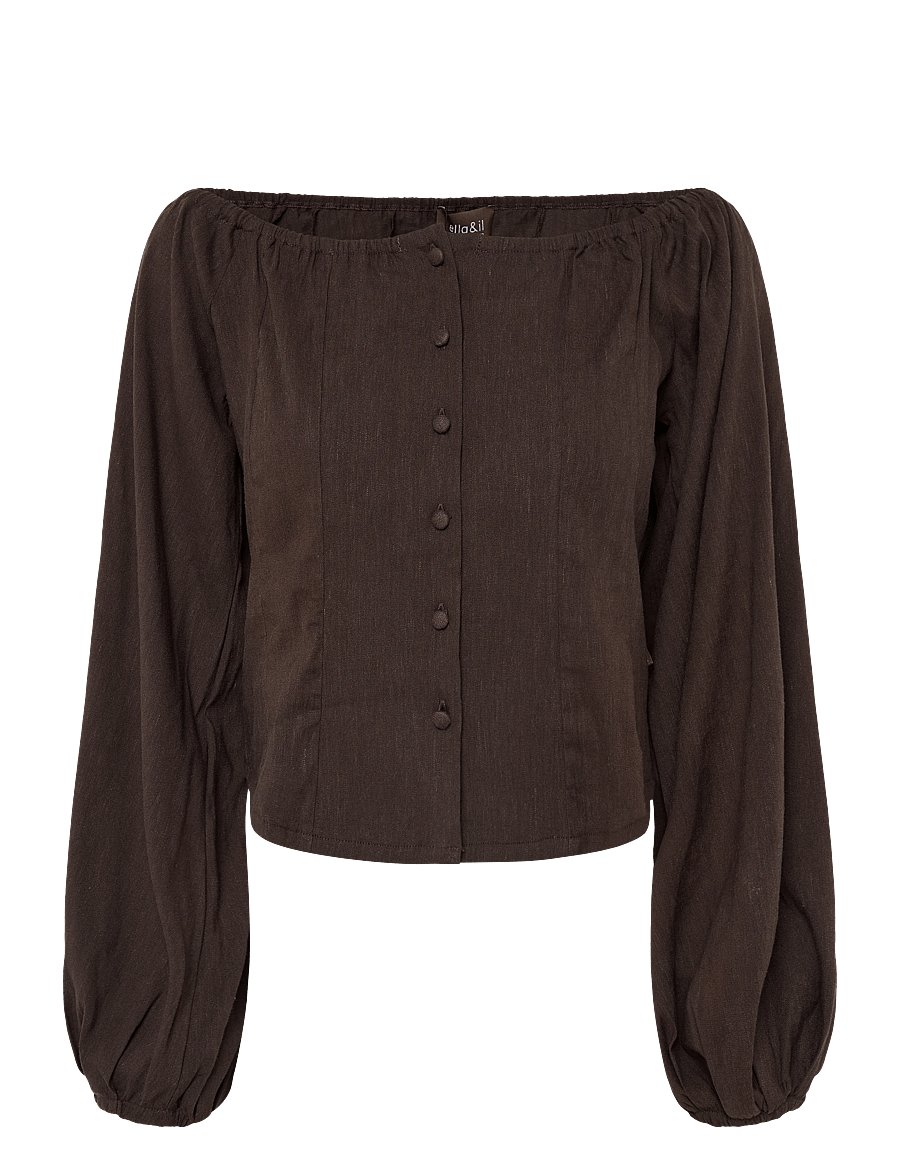 ella&il - Luiza Linen Shirt - dark brown - 1