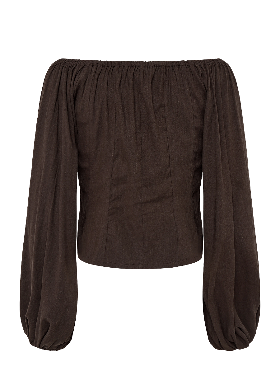 ella&il - Luiza Linen Shirt - dark brown - 2