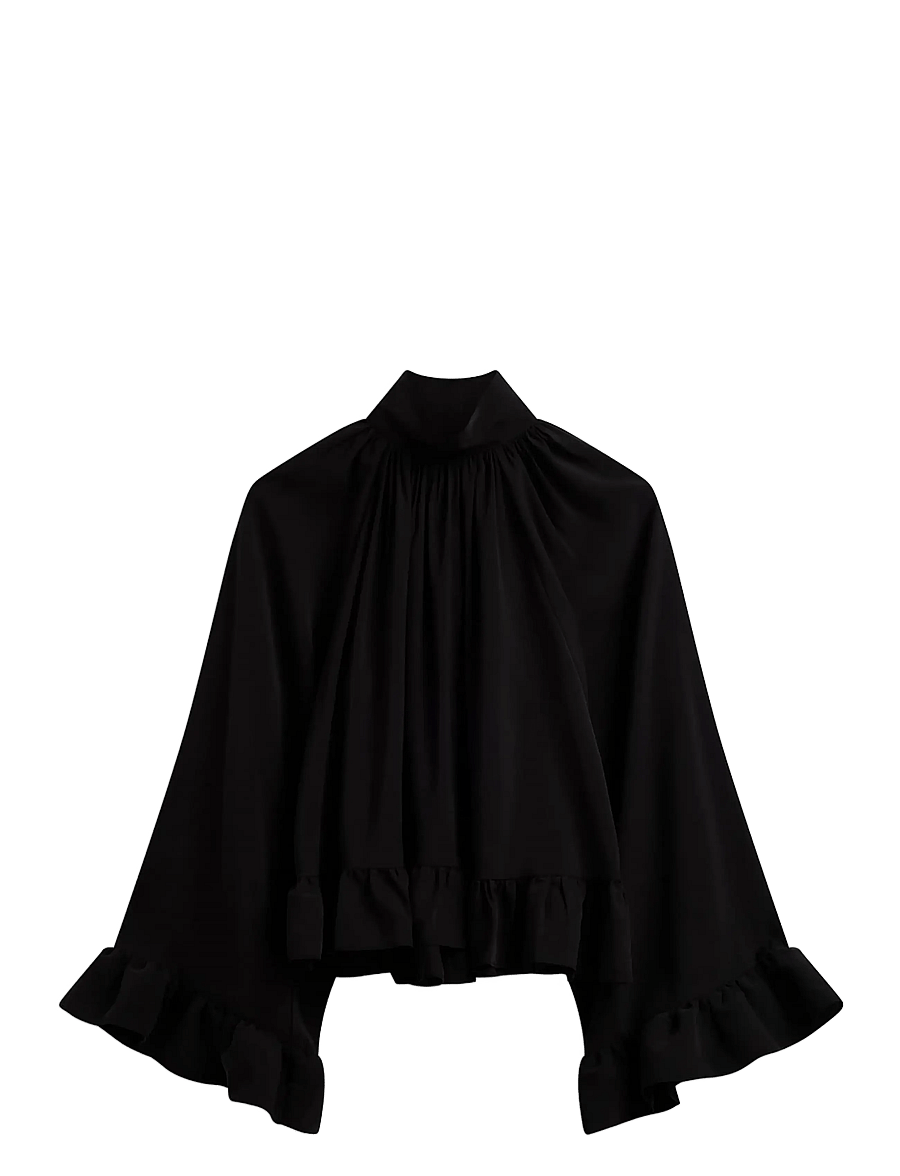 ella&il - Clara Blouse - long sleeved blouses - black - 0