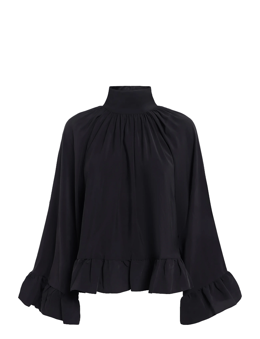 ella&il - Clara Blouse - langärmelige blusen - black - 0
