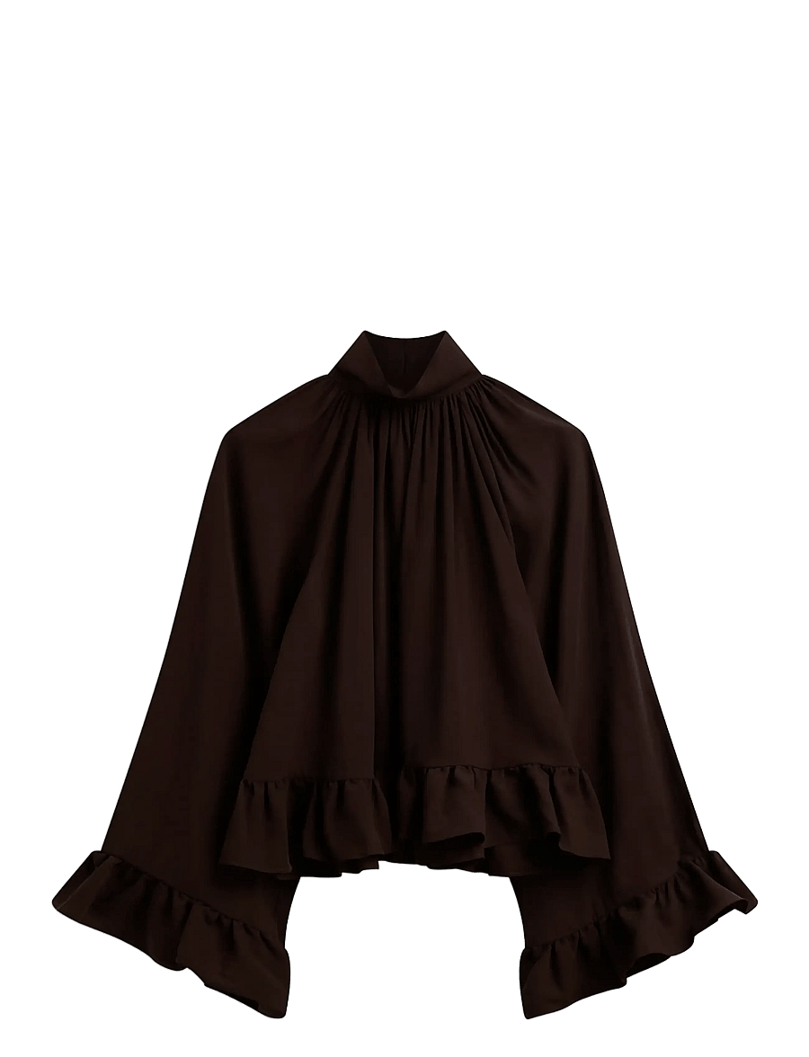 ella&il - Clara Blouse - langærmede bluser - brown - 1