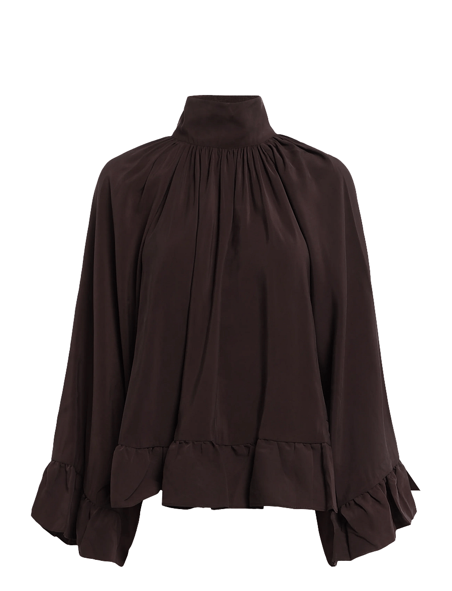 ella&il - Clara Blouse - långärmade blusar - brown - 1