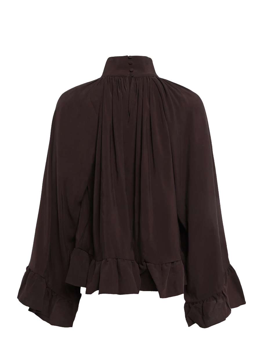 ella&il - Clara Blouse - långärmade blusar - brown - 2