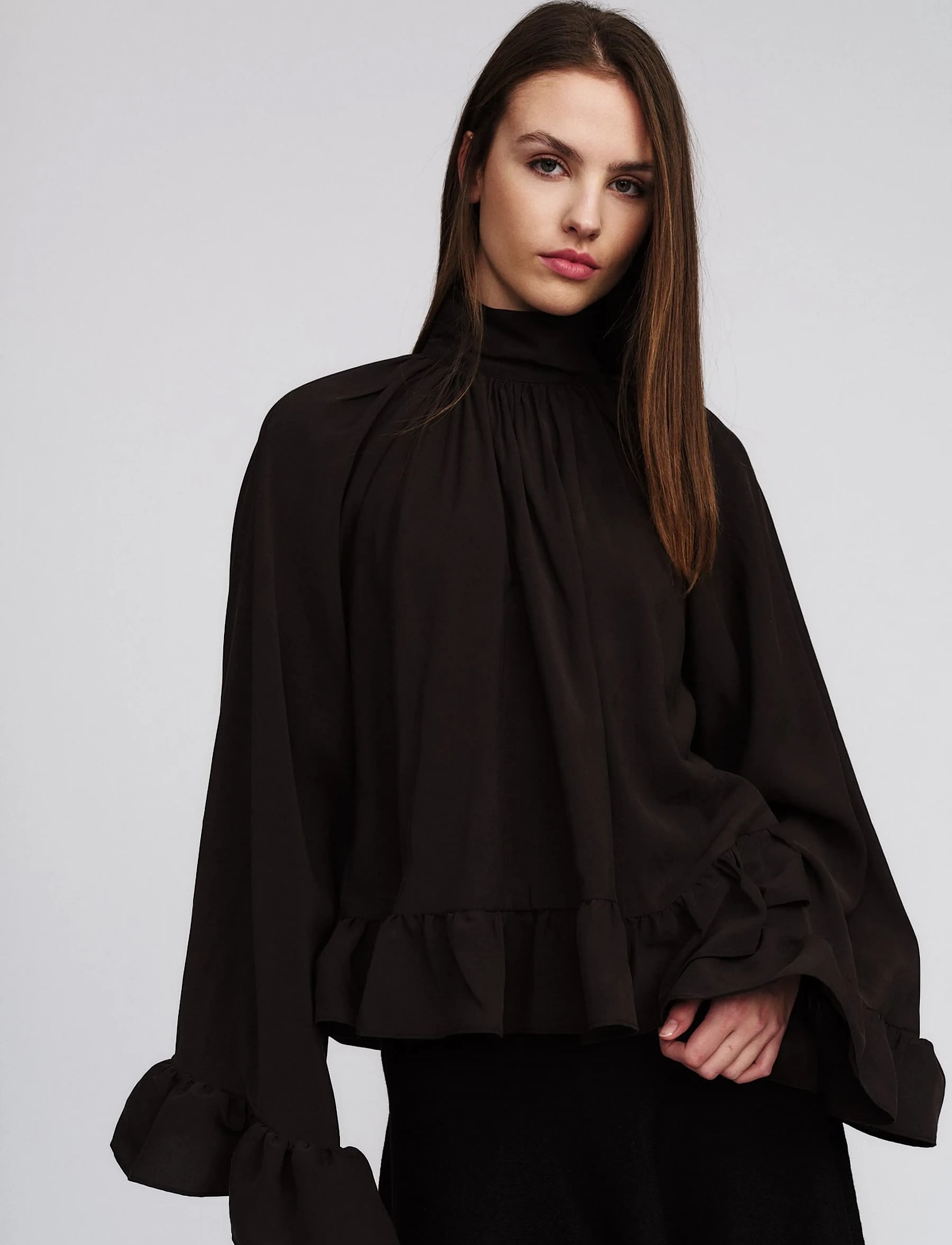 ella&il Clara Blouse - Langærmede bluser - BROWN / brown