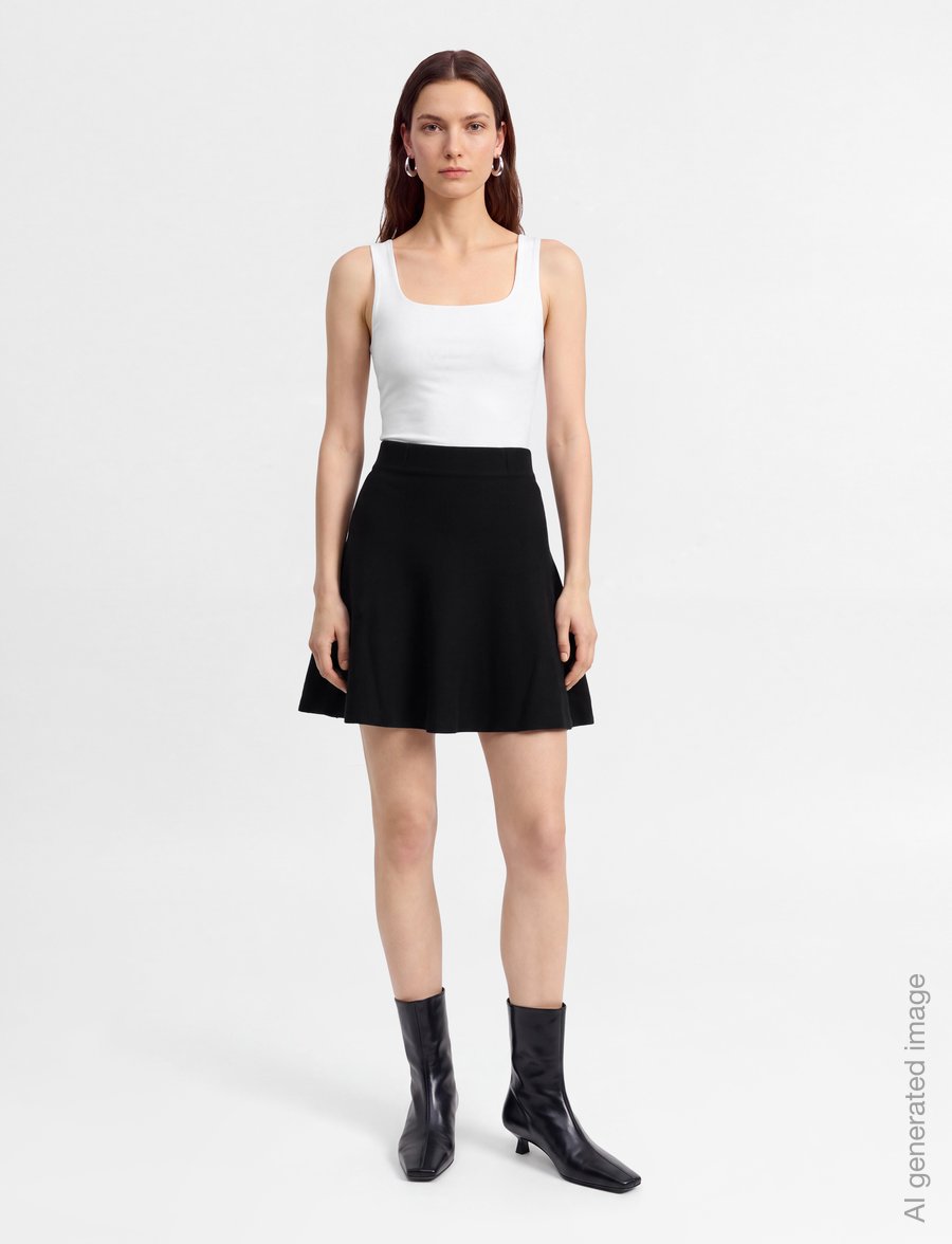 ella&il - Triny Merino Skirt - strickröcke - black - 0