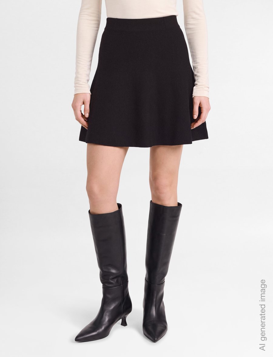ella&il - Triny Merino Skirt - strikkede skjørt - dark brown - 3