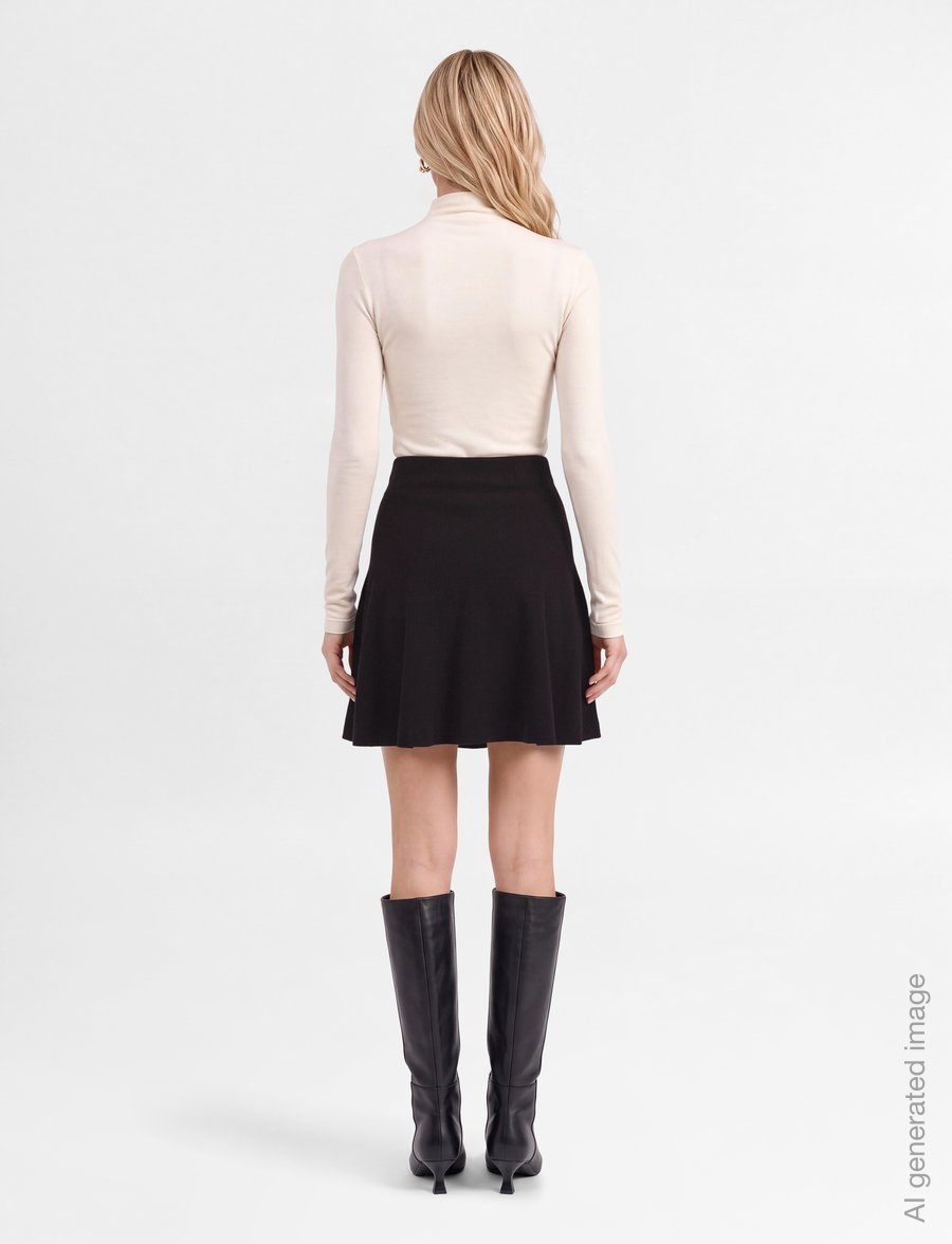 ella&il - Triny Merino Skirt - strikkede skjørt - dark brown - 4