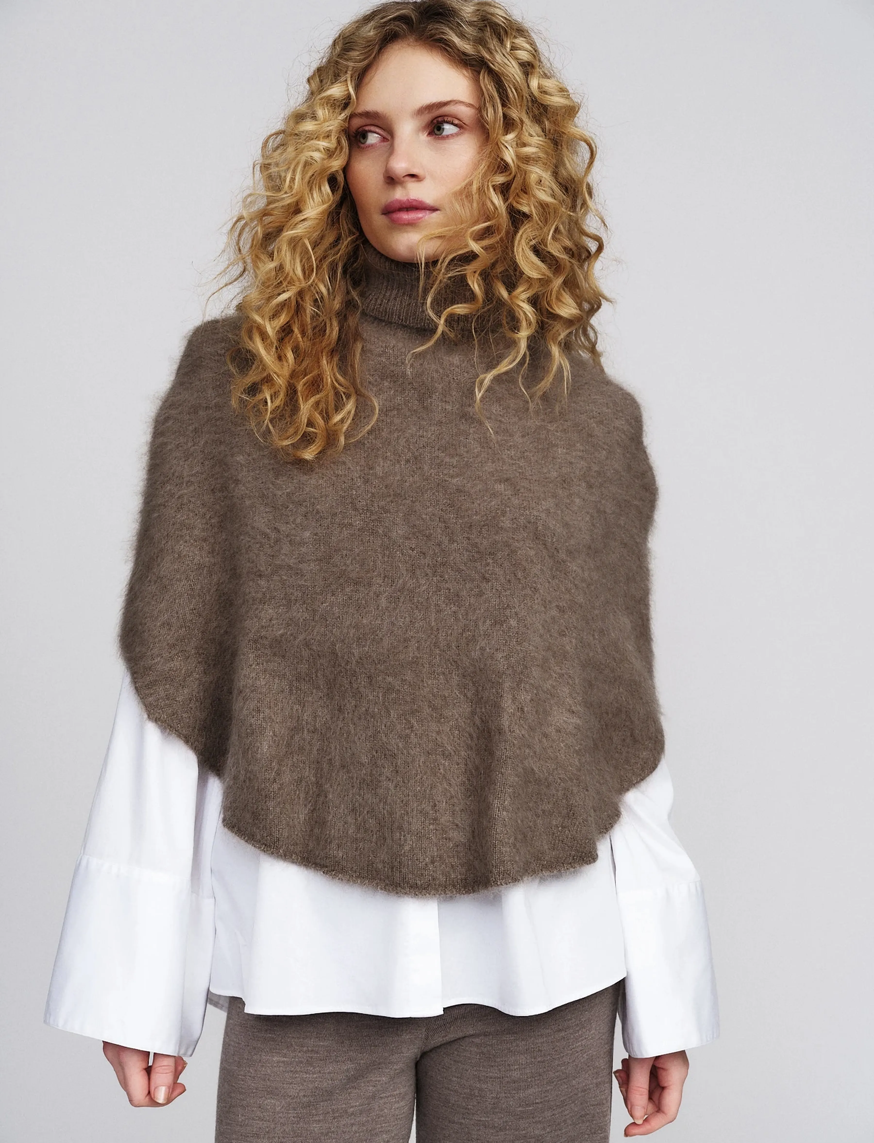 ella&il - Maiken Brushed Poncho - light brown - 3