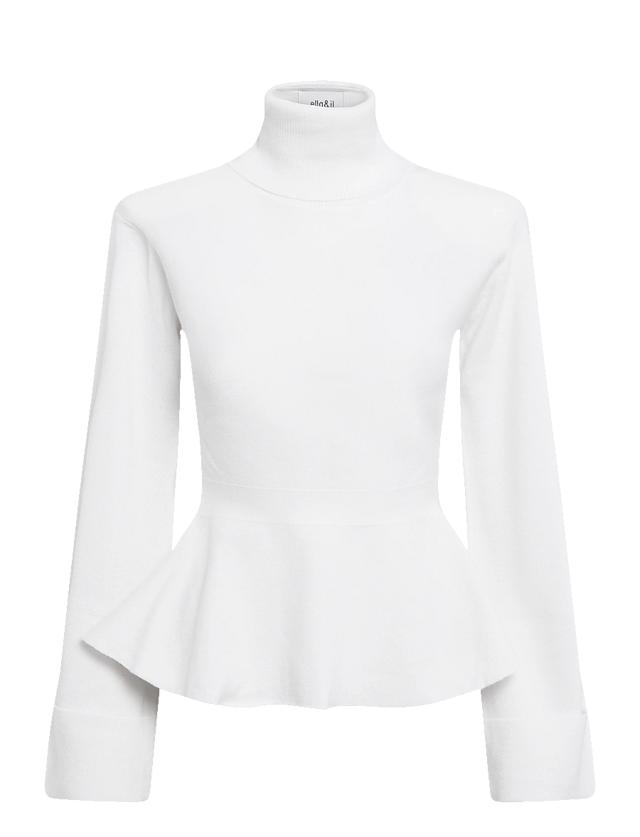ella&il - Ovie Merino Sweater - stickade tröjor - white - 1