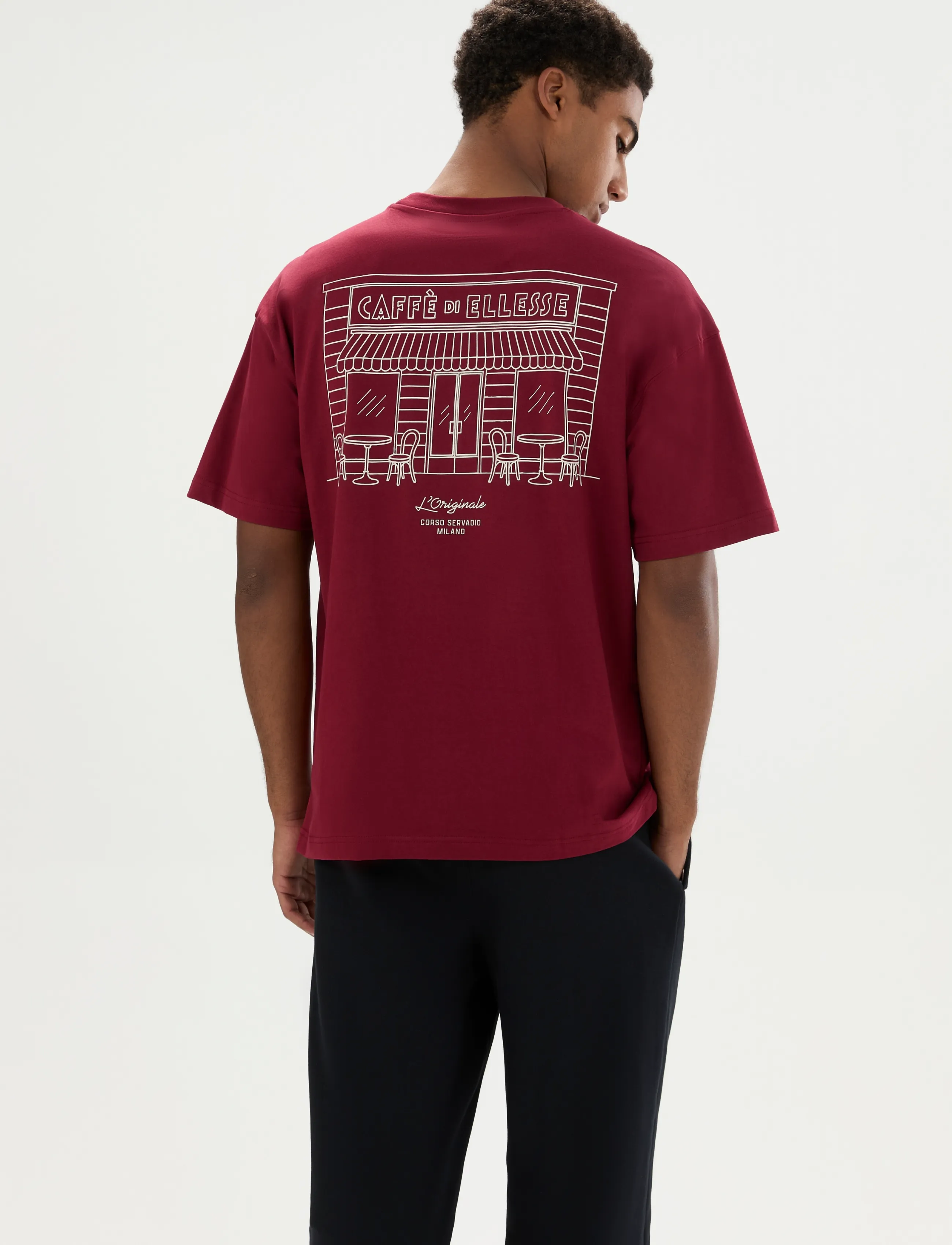 Ellesse DECA TEE - Tøj - CRIMSON / burgundy