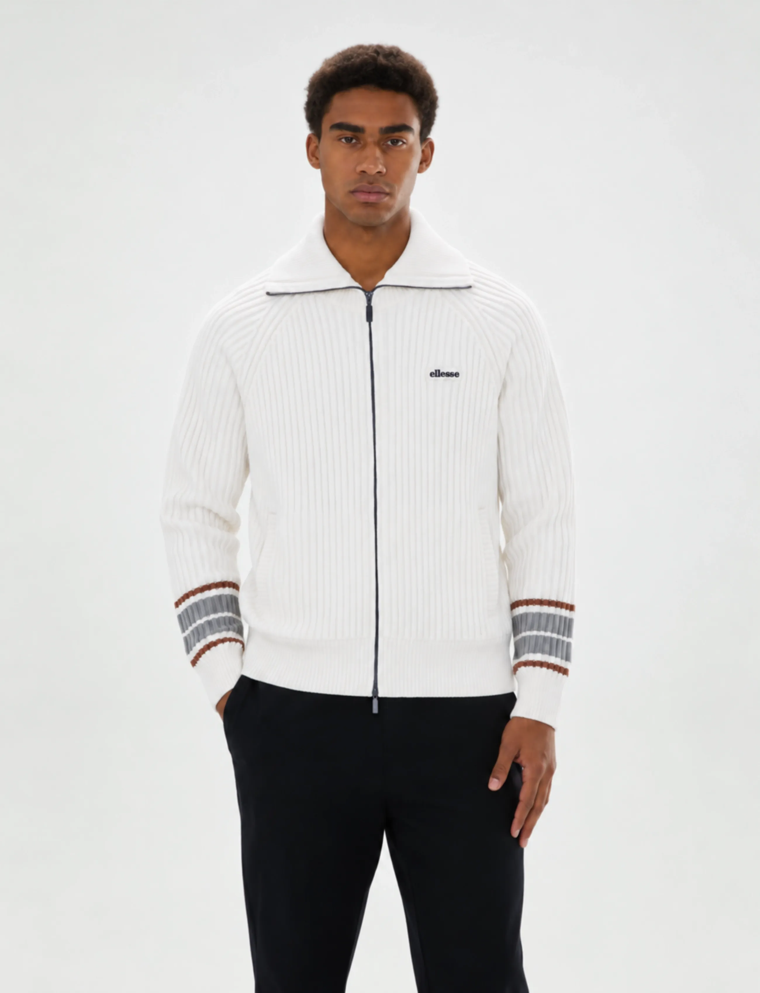 Ellesse - TOLLEGNO KNIT TRACK TOP - fullzip strik - ecru - 0