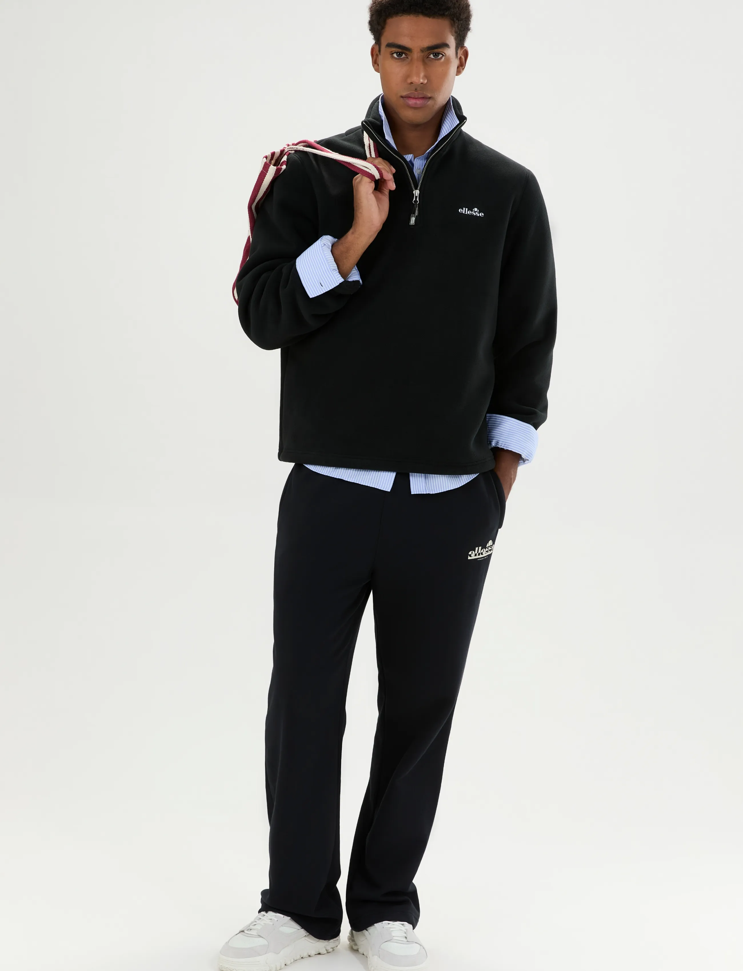 Ellesse - ZERANO 2 1/4 ZIP JACKET - sweatshirts - black - 3