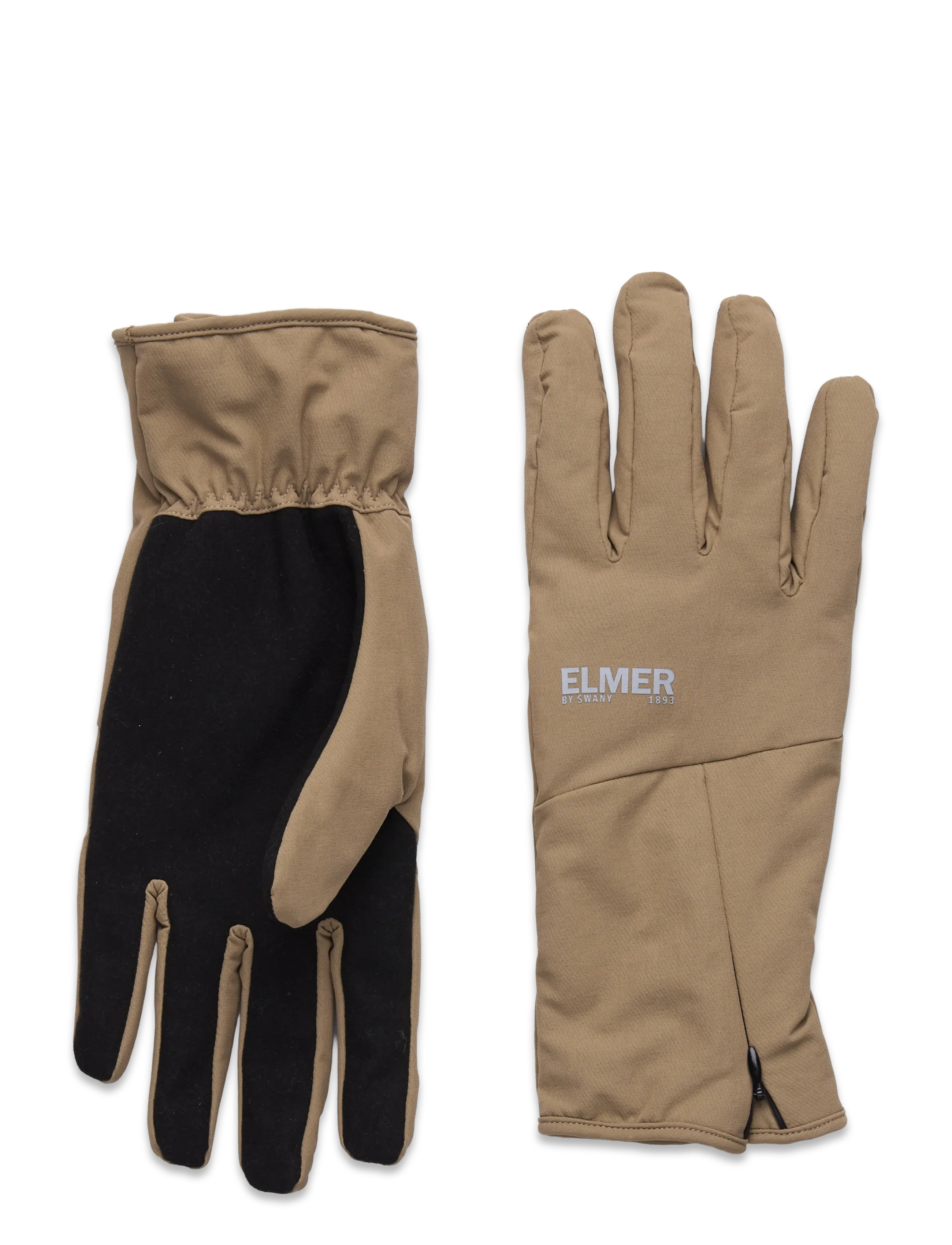 Elmer by Swany ZIPPER  CUFF GLOVE -BEIGE - Mössor & Handskar - BEIGE / brown
