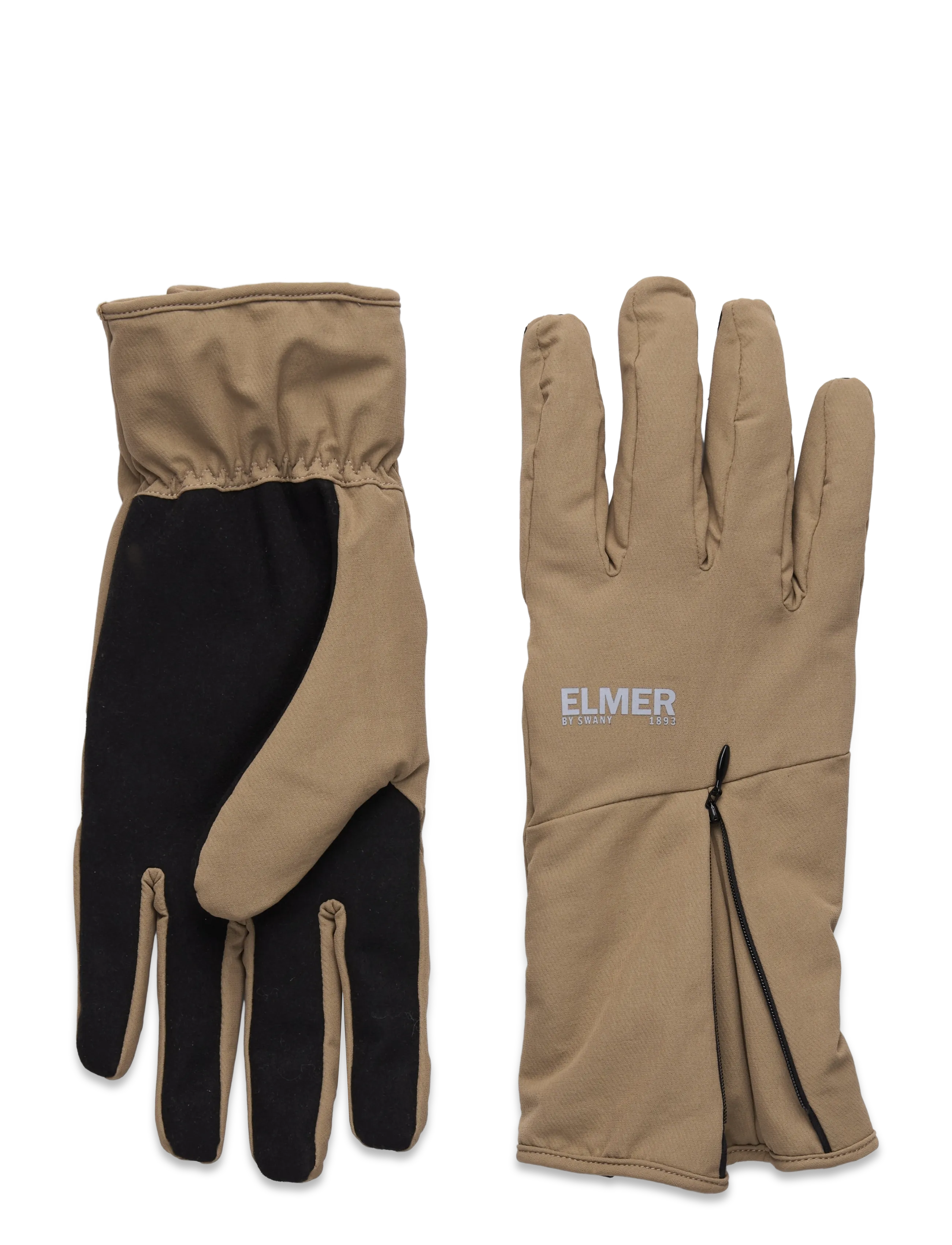 Elmer by Swany - ZIPPER  CUFF GLOVE -CHARCOAL - huer & handsker - beige - 1
