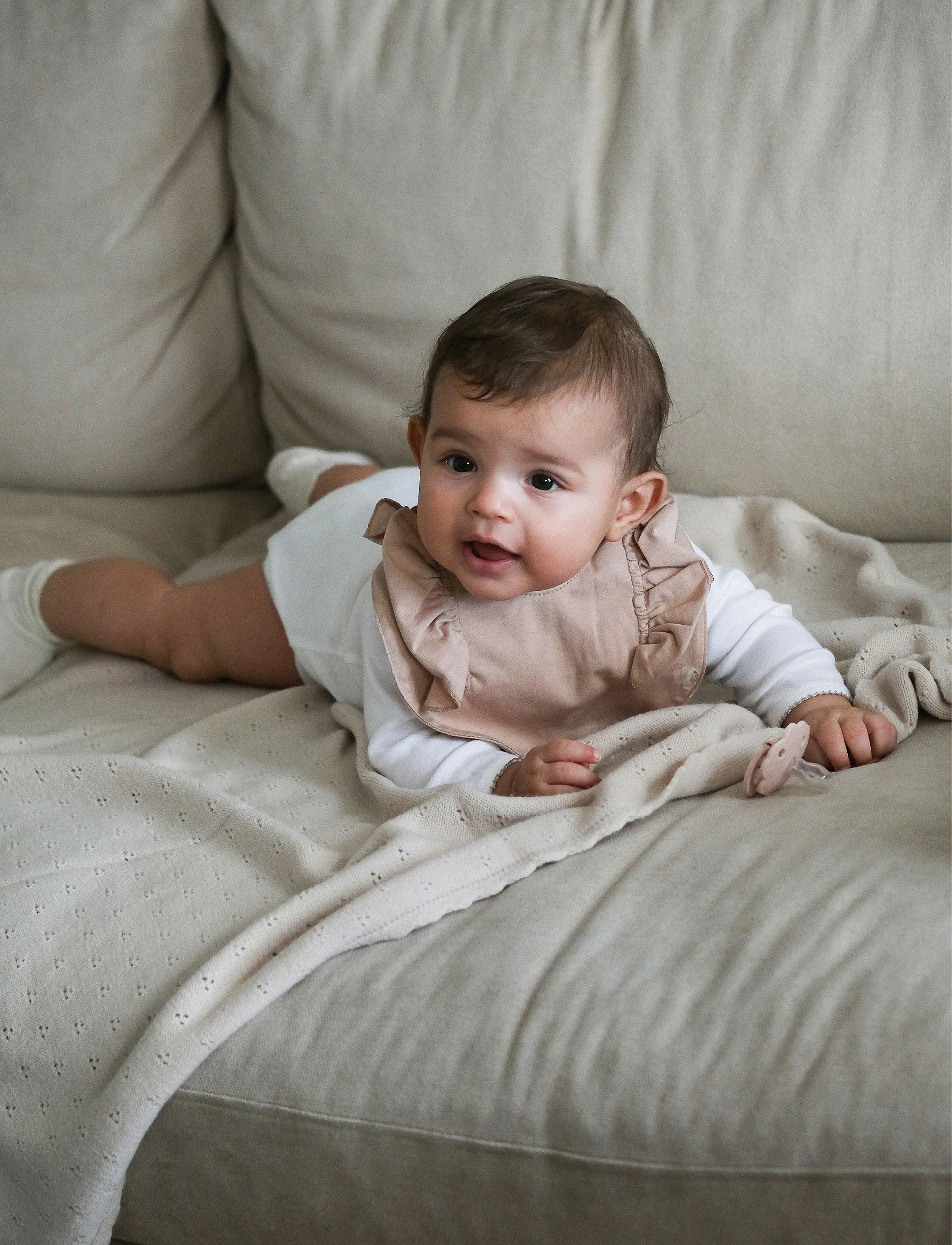 Elodie Details Pointelle Blanket Creamy White, One Size, Baby Sleep, Creme - Blankets, Kinder