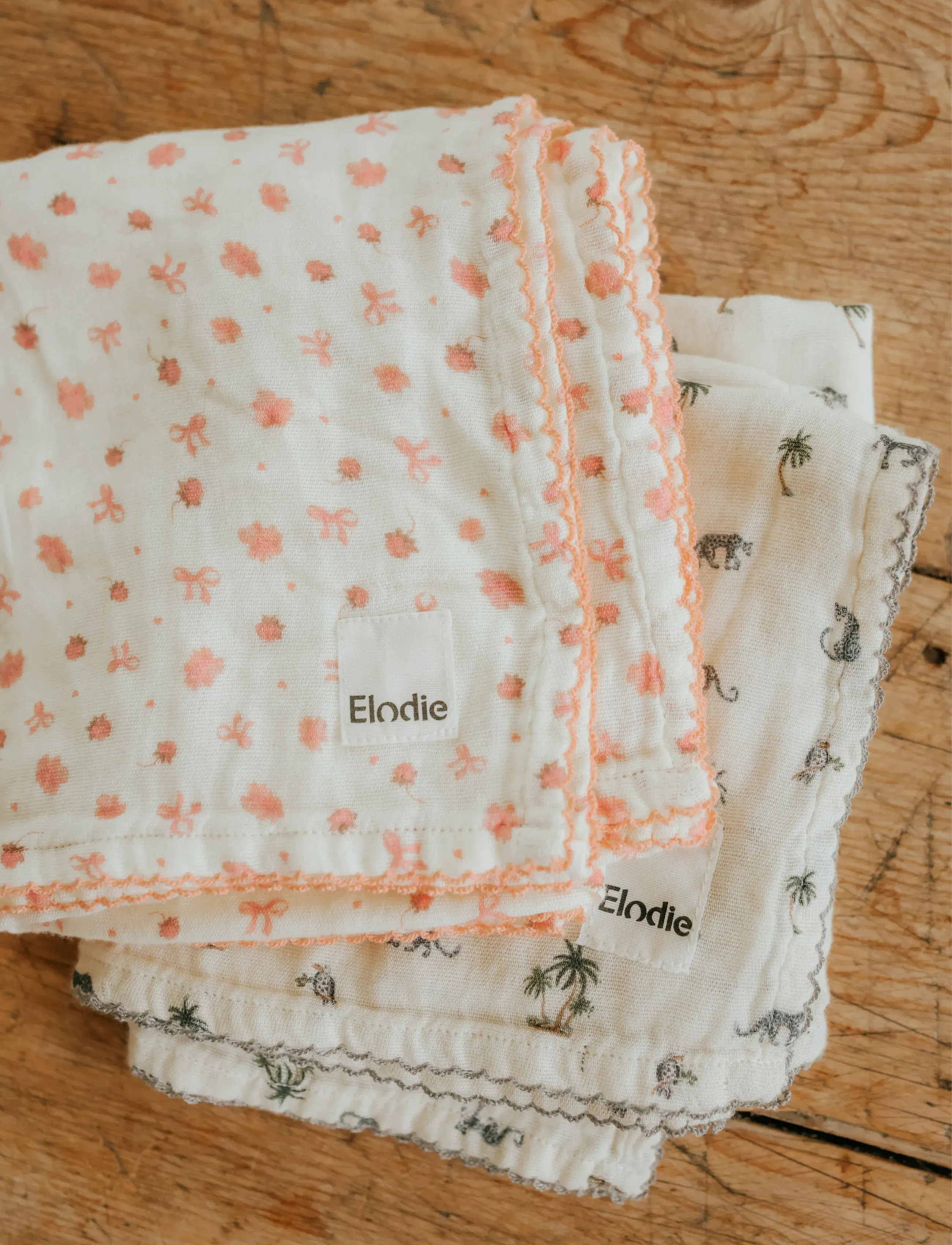 Elodie Details Bamboo Muslin Blanket Petit River Rose, One Size, Cream, Muslinger > Muslingetæpper, Børn