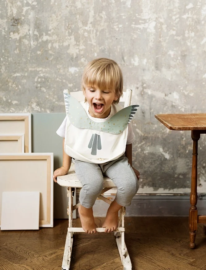 Elodie Details - Baby Bib - Watercolour Wings - hihattomat ruokalaput - greige/mix - 0