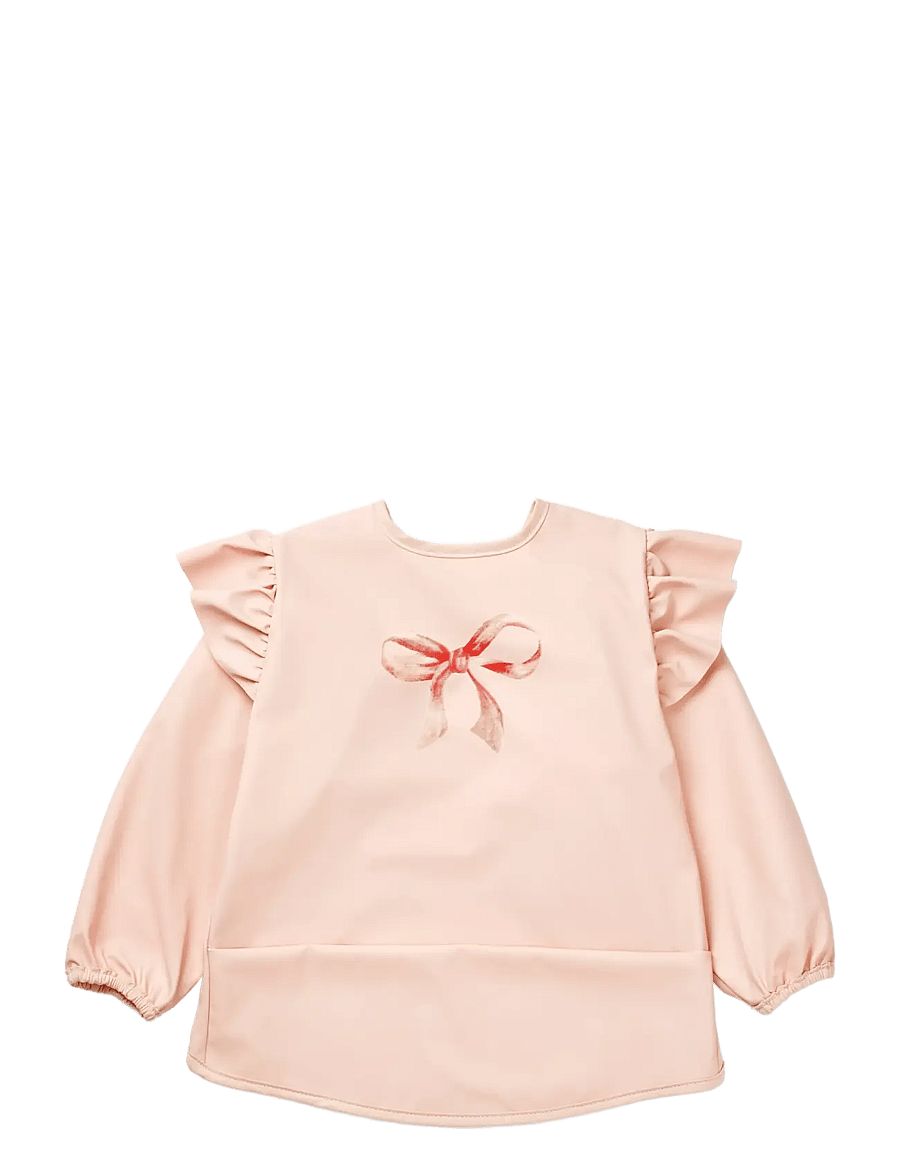 Elodie Details - Long sleeved Baby Bib Rosy Bow - langerma smekkbuxur - rosy bow - 0