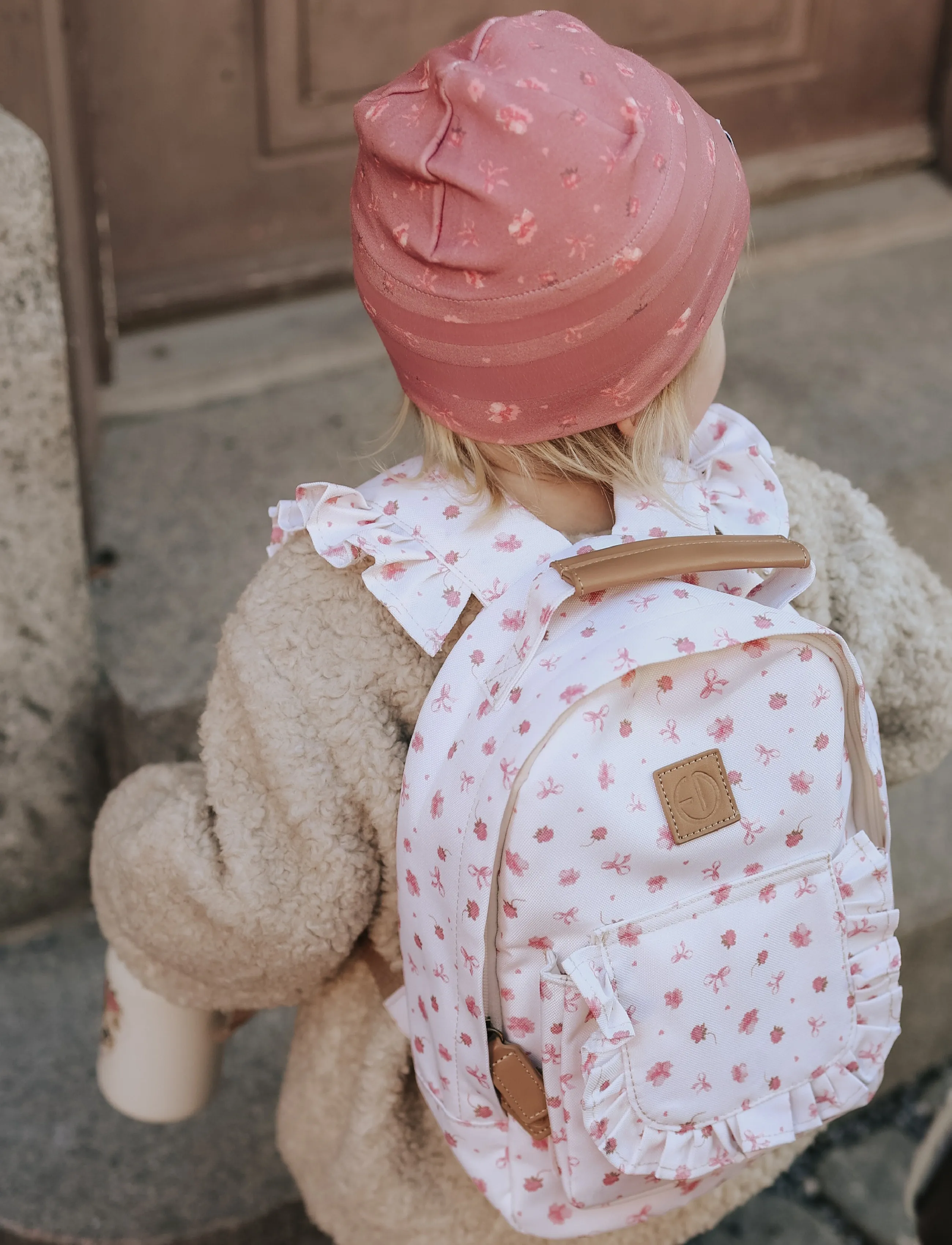 Elodie Details Winter Beanie Pink Petit River Rose 0-6M, Blomstret Hue, Pink, Str: 3-100Y