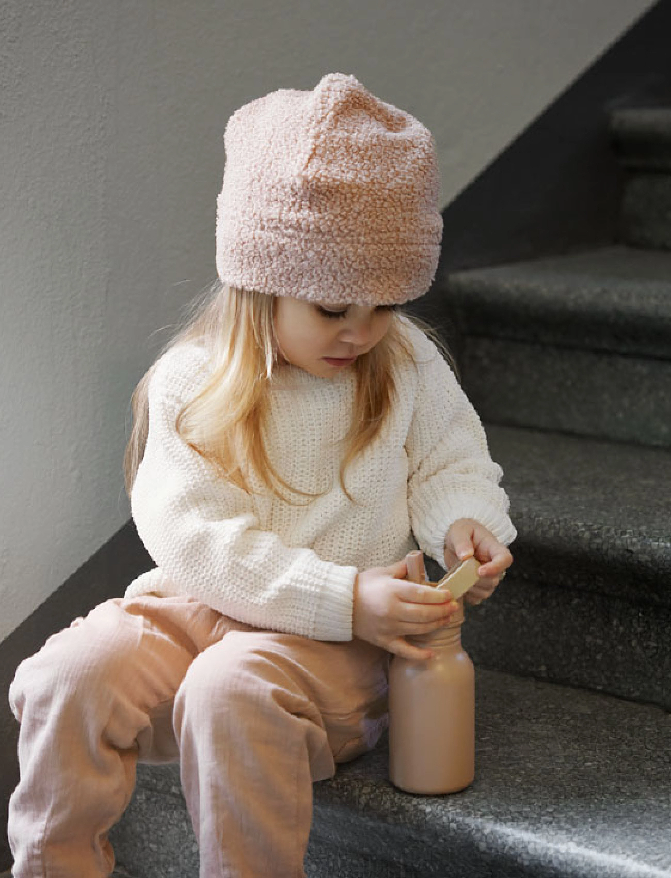 Elodie Details Autumn Beanie Pink Bouclé 6-12M, 6-12MONTHS, Hats, Rosa - Beanie, Kinder
