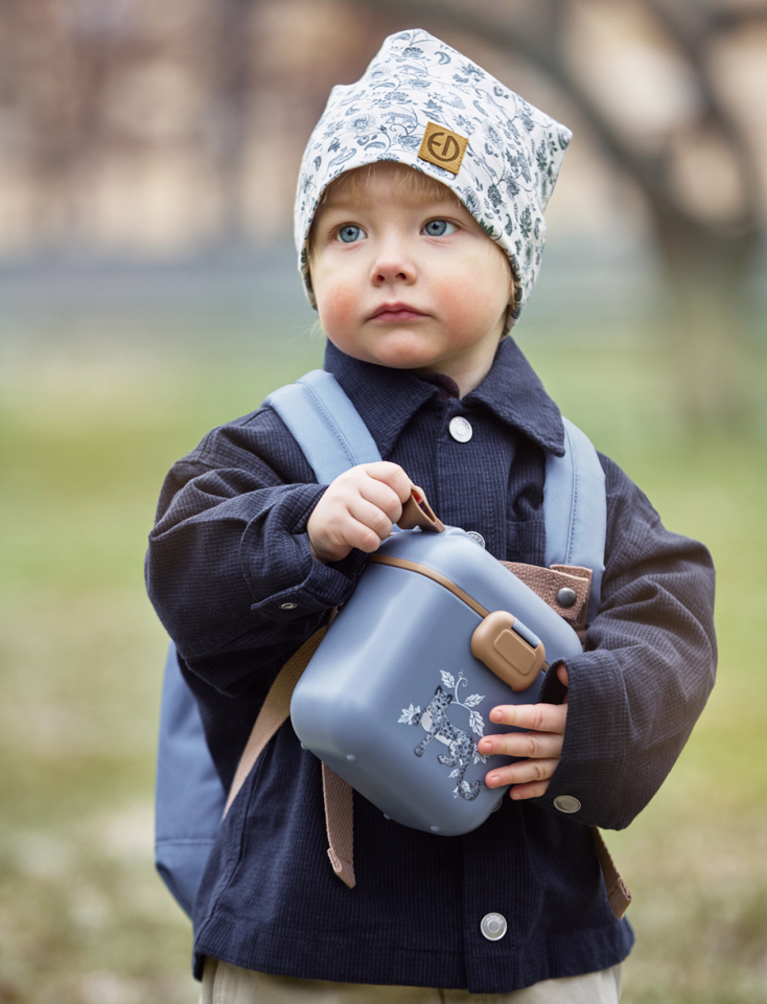 Elodie Details Light Beanie - Garden Leo Toile, 0-6M, Blue, Huer > Beanie, Børn